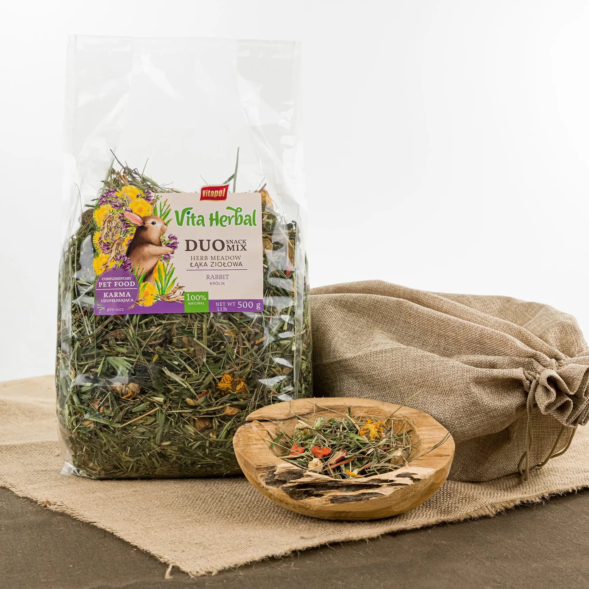 Vitapol Vita Herbal Duo Snack mix łąka ziołowa dla królika 500 g