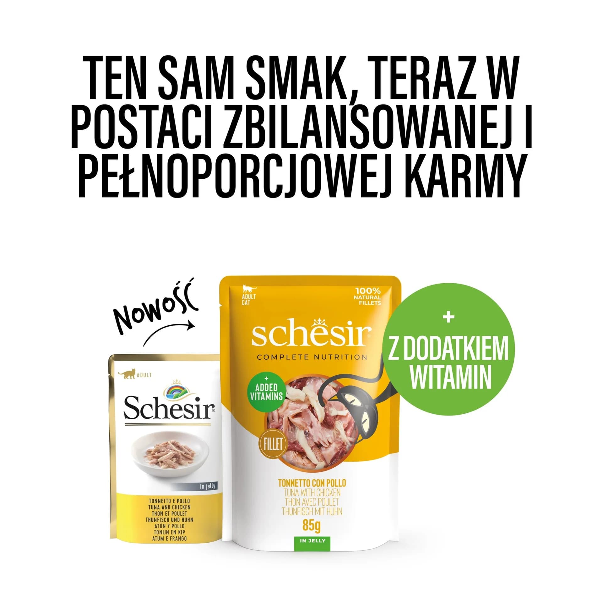 Schesir Mokra karma dla kota filety tuńczyk&kurczak galaretka – saszetka – 85 g