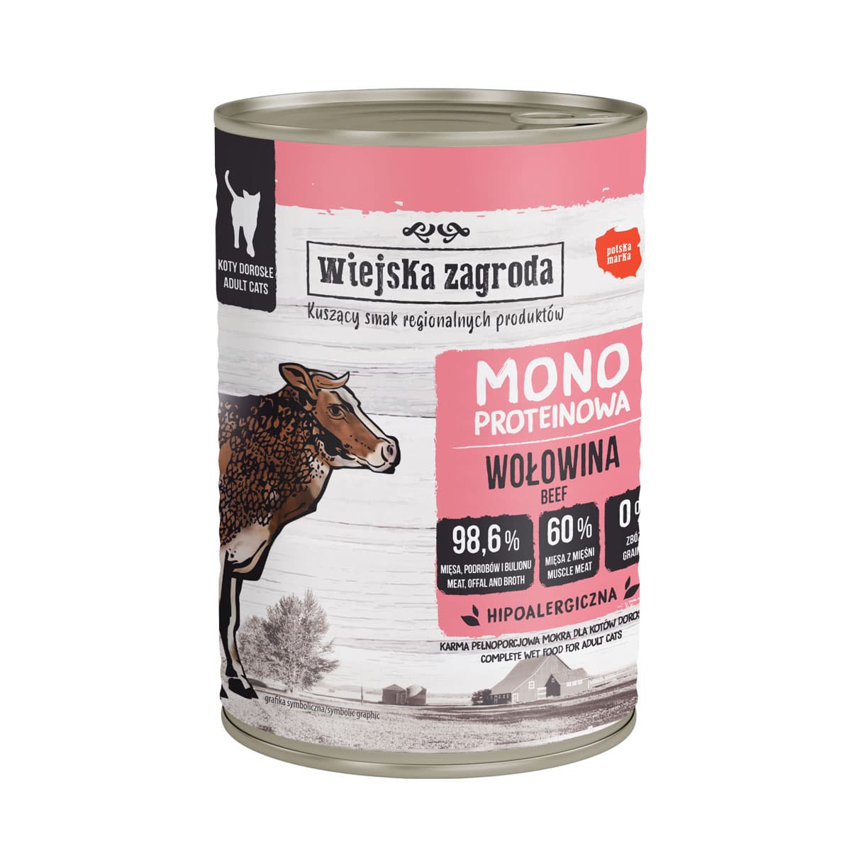 Wiejska Zagroda Karma mokra dla kota Monobiałkowa Wołowina 400 g
