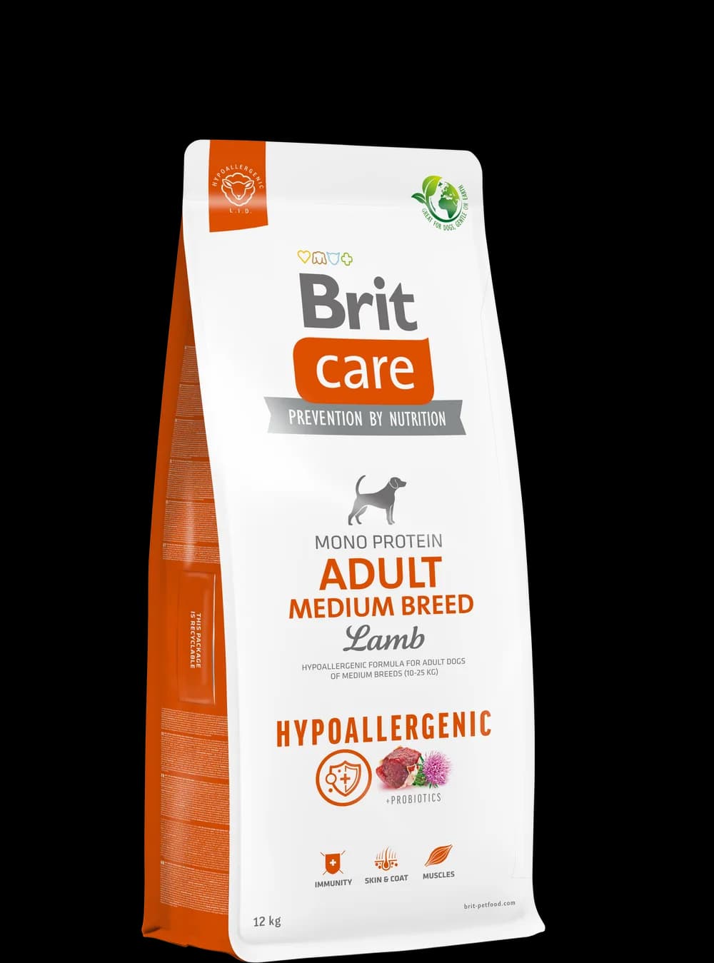Brit Care Dog Hypoallergenic Adult Medium Breed karma sucha z jagnięciną i ryżem dla dorosłych psów średnich ras – 3 kg