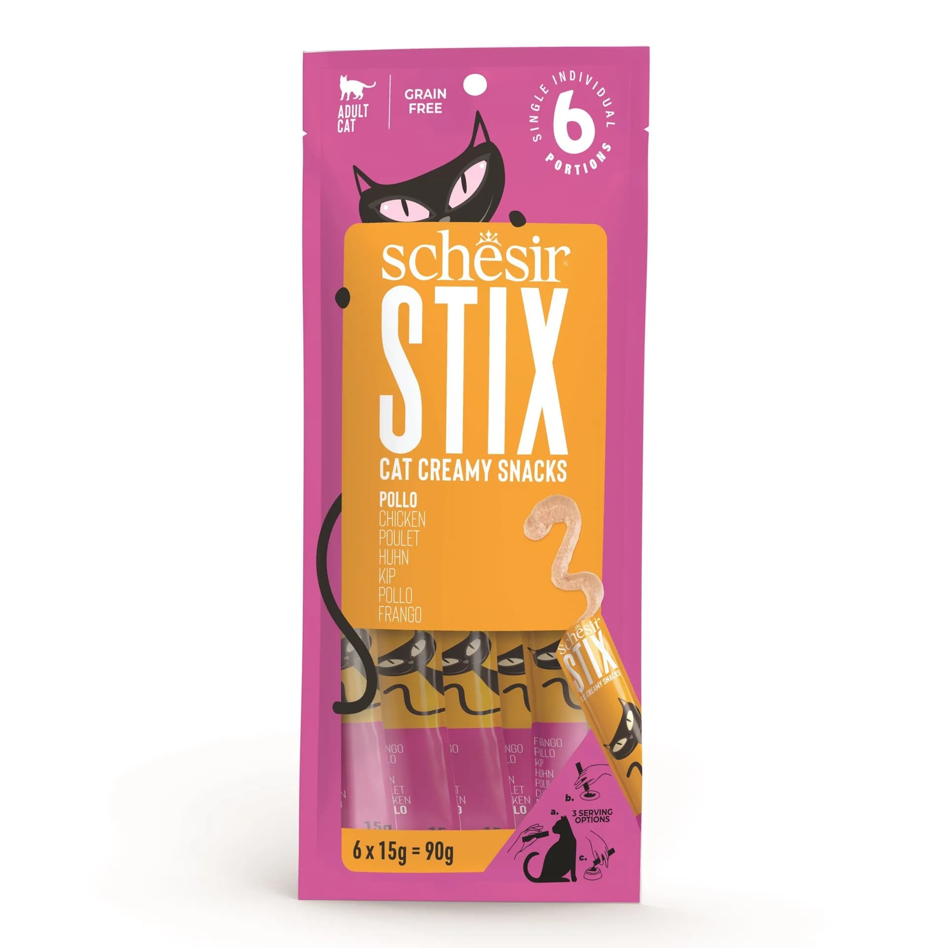 Schesir Cat Stix przysmak dla kota kurczak saszetka 6 × 15 g