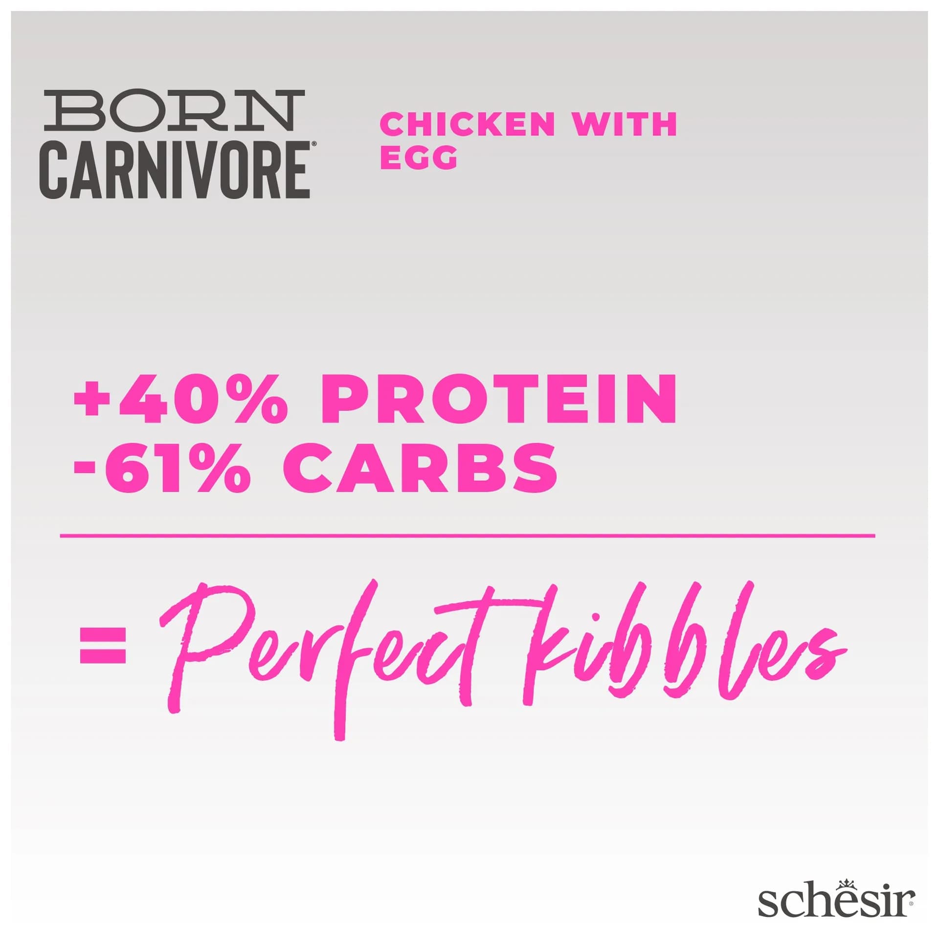 Schesir Born Carnivore karma sucha dla kociąt kurczak z jajkiem – 255 g