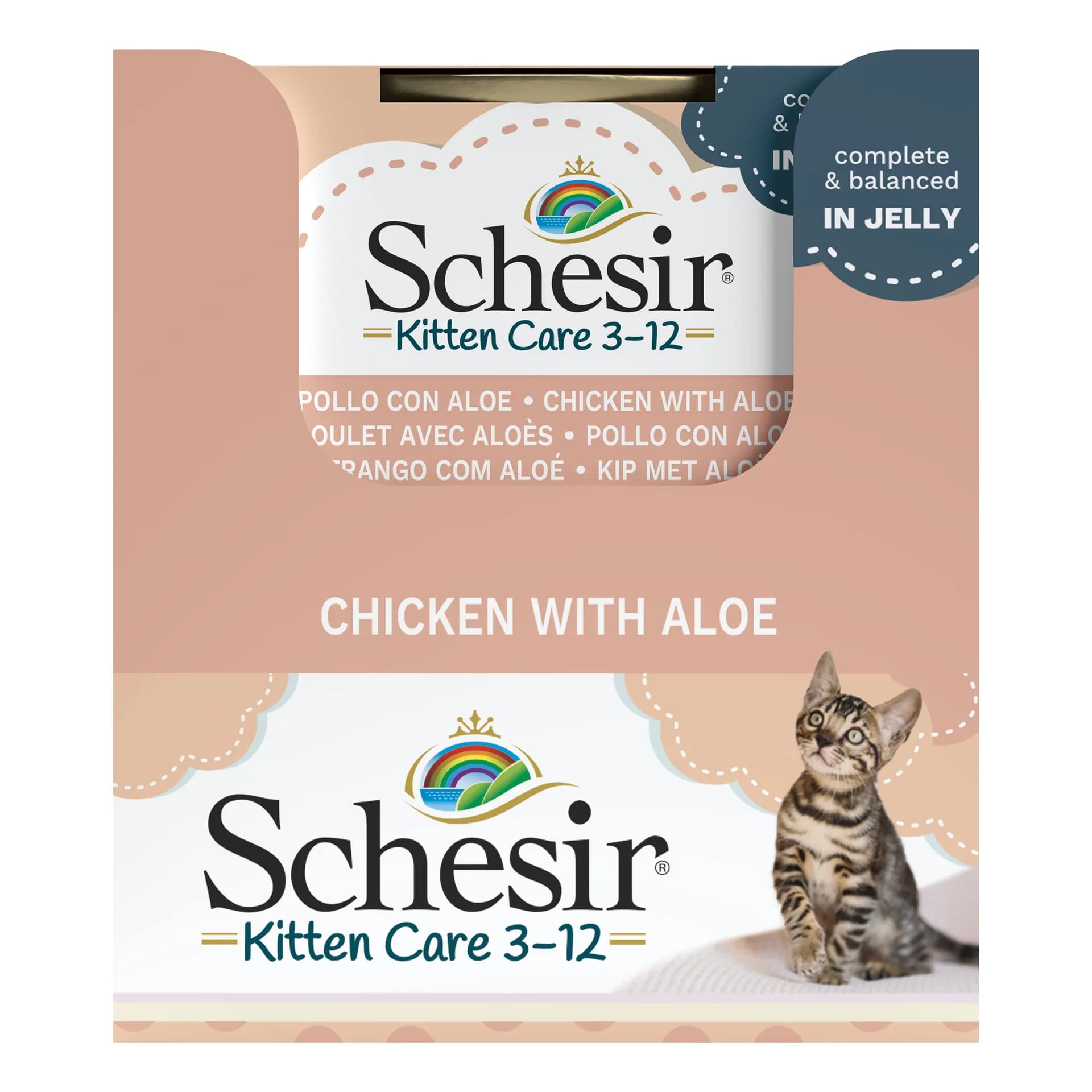 Schesir Kitten Care 3-12 karma mokra dla kociąt kurczak z aloesem 85 g
