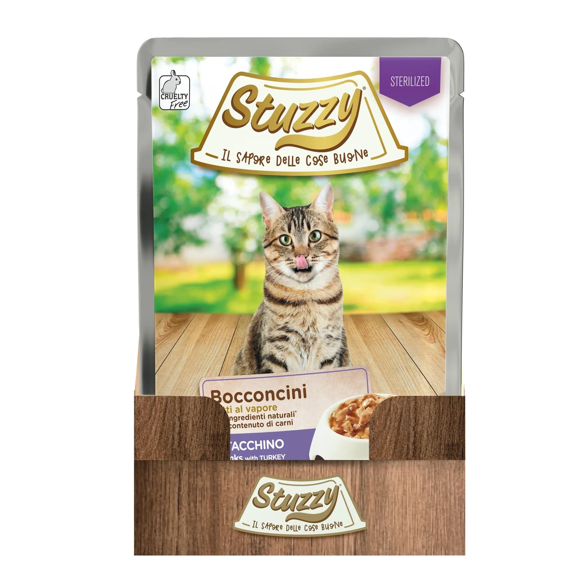 Stuzzy Bocconcini Sterilized karma mokra dla kota po sterylizacji indyk w sosie 85 g
