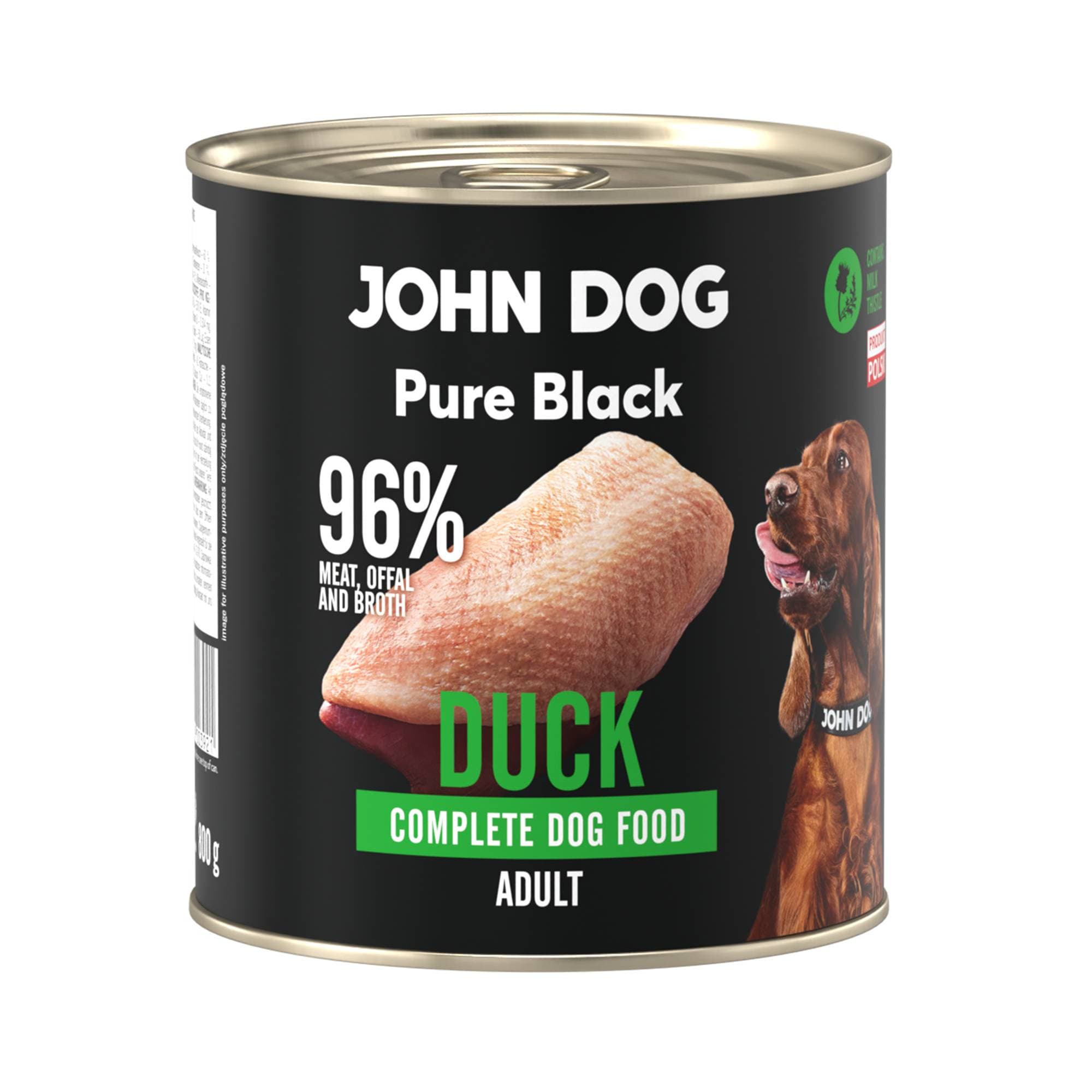 John Dog Pure Black Kaczka monobiałkowa karma mokra dla psa – 800 g