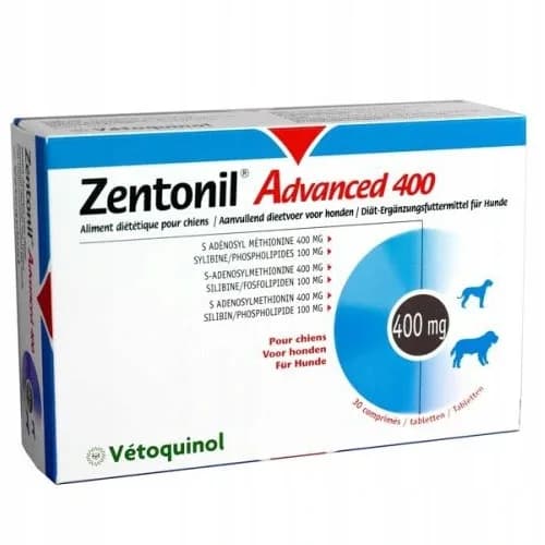 Vetoquinol Zentonil Advanced tabletki wspomagające wątrobę dla psów i kotów 30 tabl 400 mg