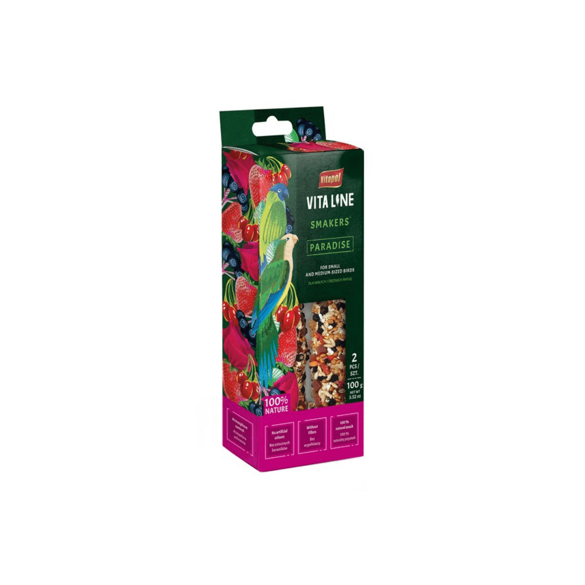 Vitapol Smakers Vitaline Paradise przysmak dla małych i średnich papug naturalne owoce / 2 szt. 100 g