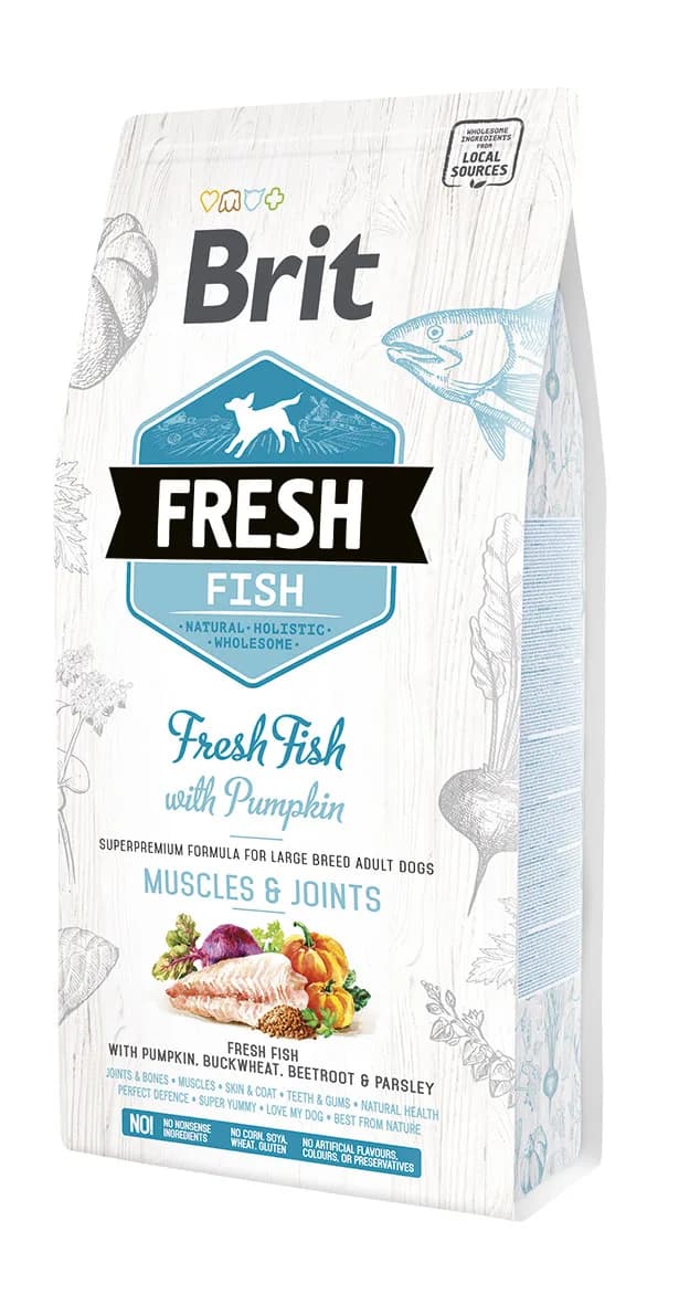 Brit Fresh Fish with Pumpkin Muscles & Joints sucha karma dla psa z rybą i dynią – 12 kg