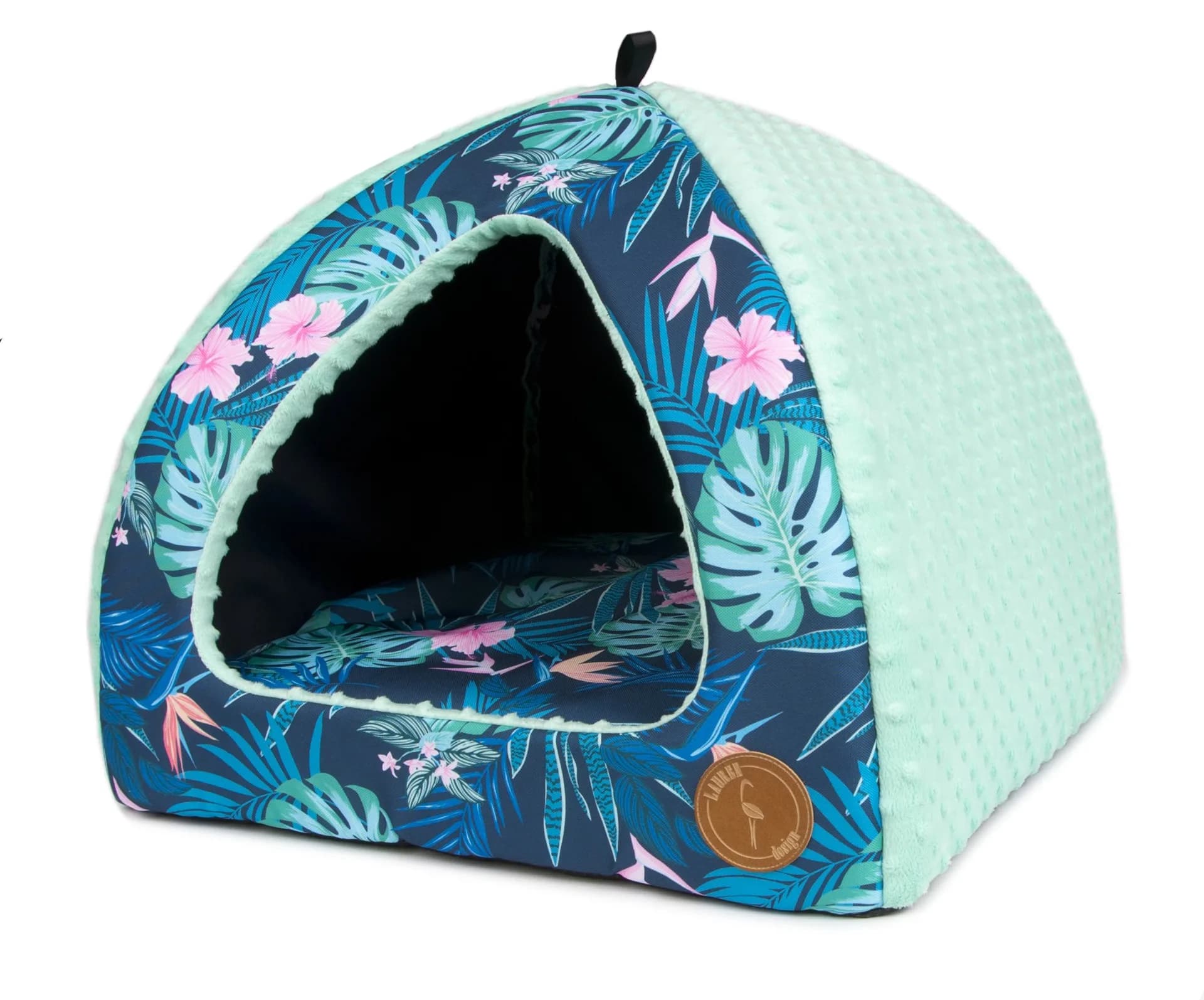 Lauren Design Budka dla psa i kota Bella Tropic i wymiary Tropic + róż minky/50 x 50 cm