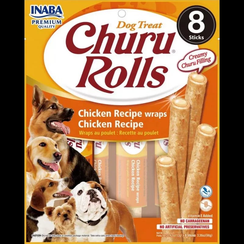 INABA Dog Churu Rolls Chicken Wraps 8 x 12 g
