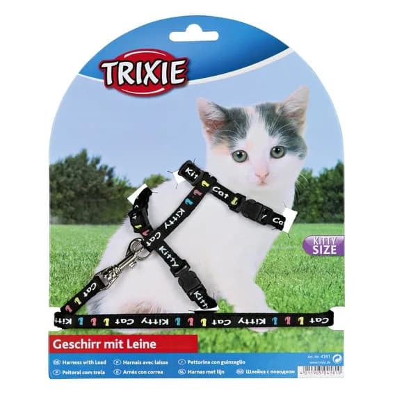 Trixie szelki ze smyczą dla kociąt z napisem Kitty Cat