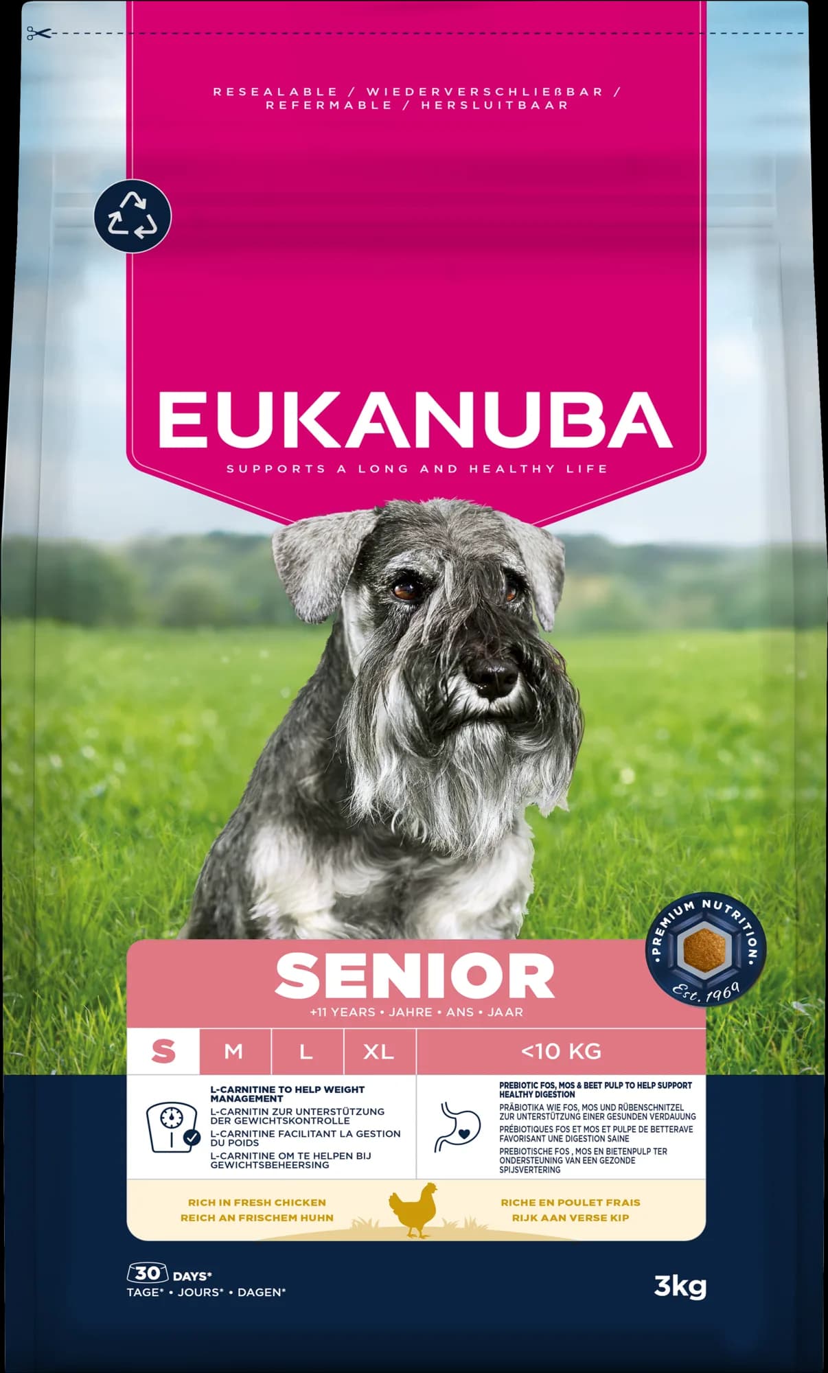 Eukanuba Dog life care mature karma sucha dla starszych psów małych ras kurczak 3 kg