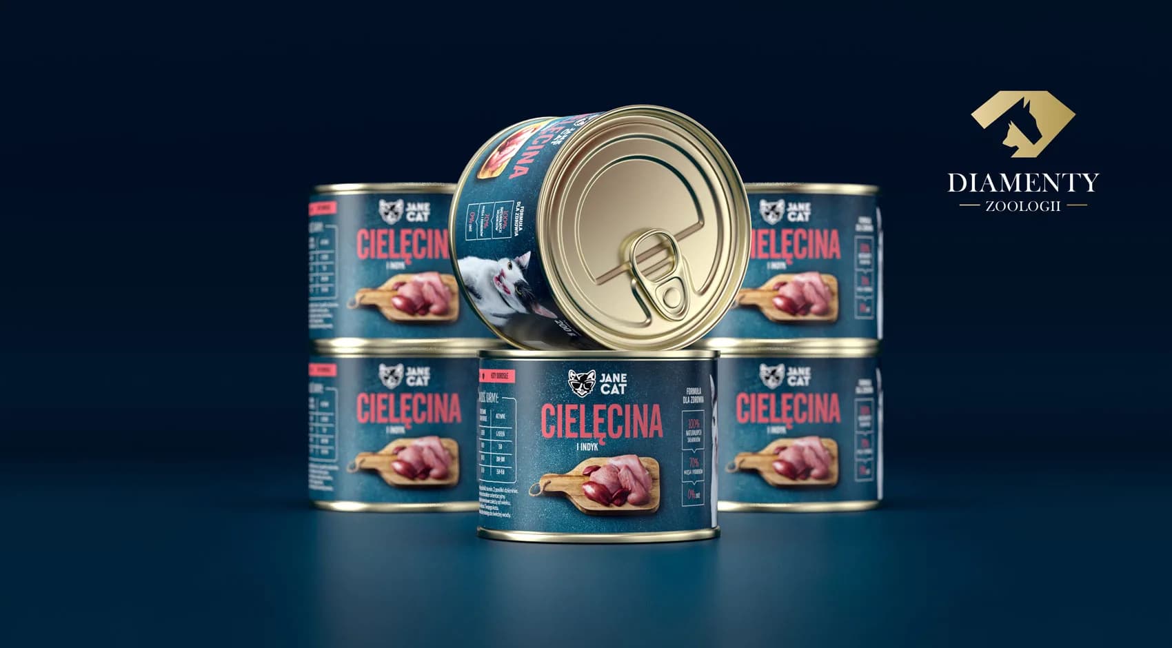 Jane Cat Premium karma mokra dla kota cielęcina i indyk – 400 g