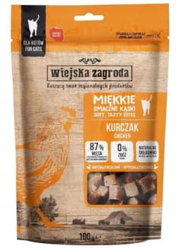 Wiejska Zagroda Przysmak dla kota Miękkie smaczne kąski Kurczak 100 g