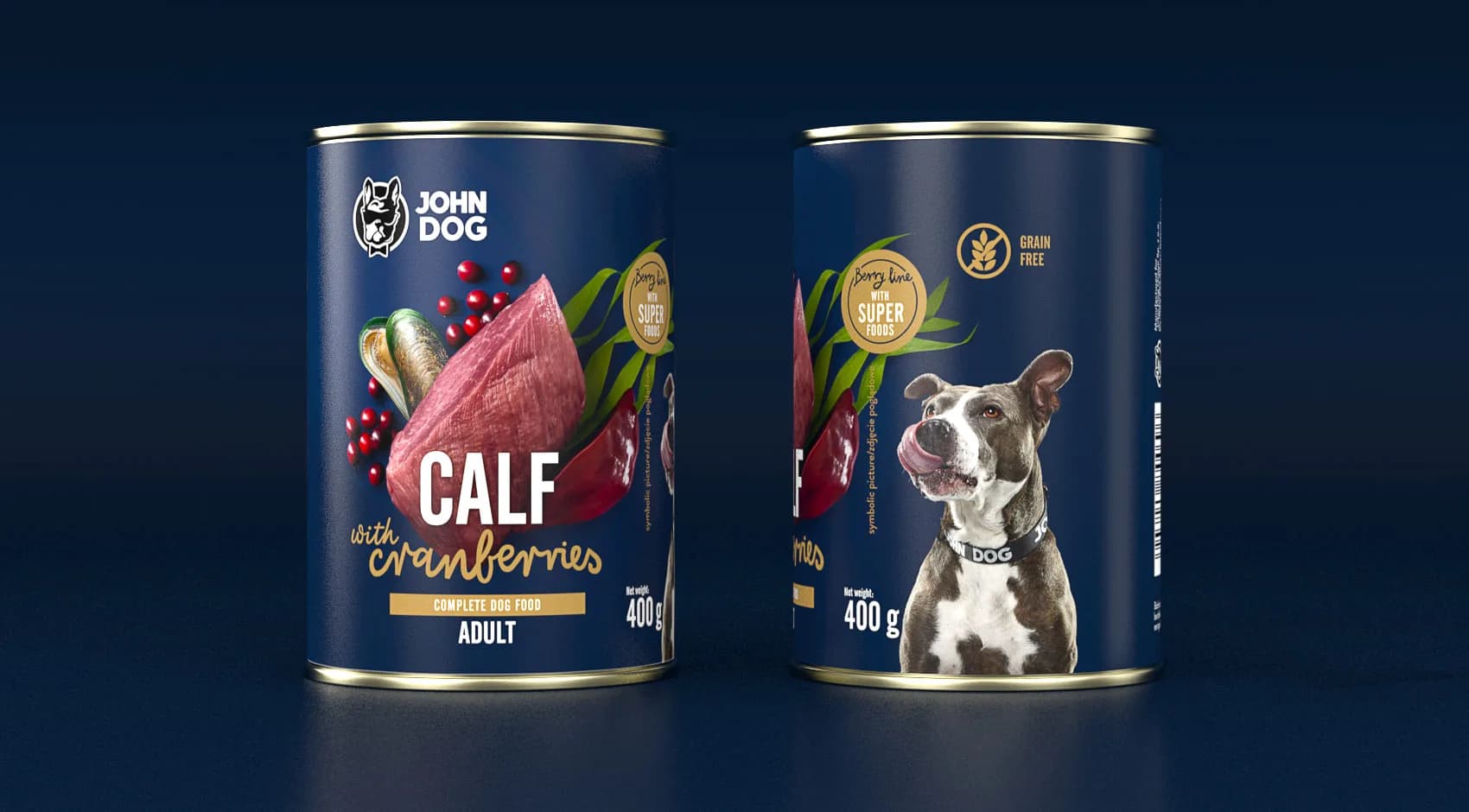 John Dog Berry Line Cielęcina z żurawiną karma mokra dla psa – 800 g