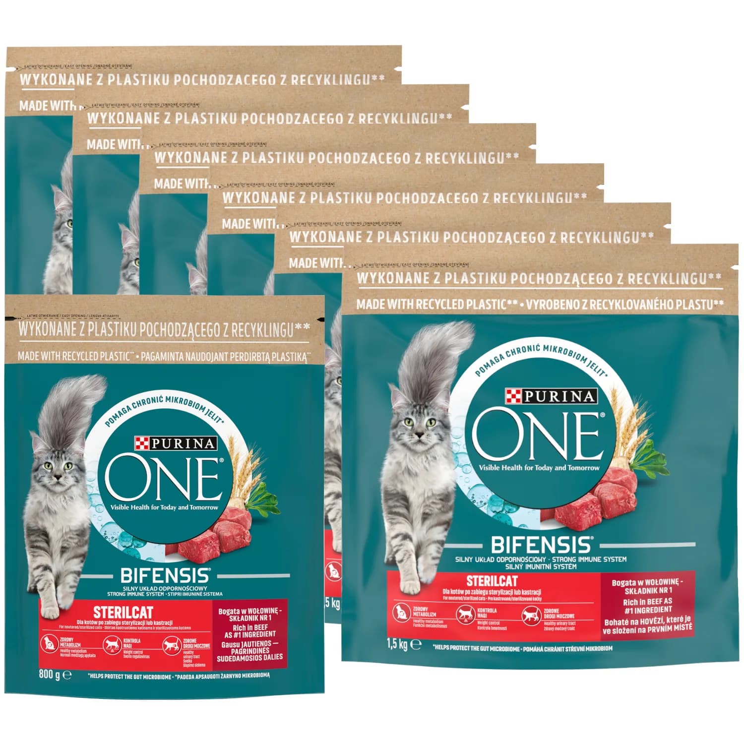 Purina ONE Sterilcat Bogata w wołowinę i pszenicę – 800 g