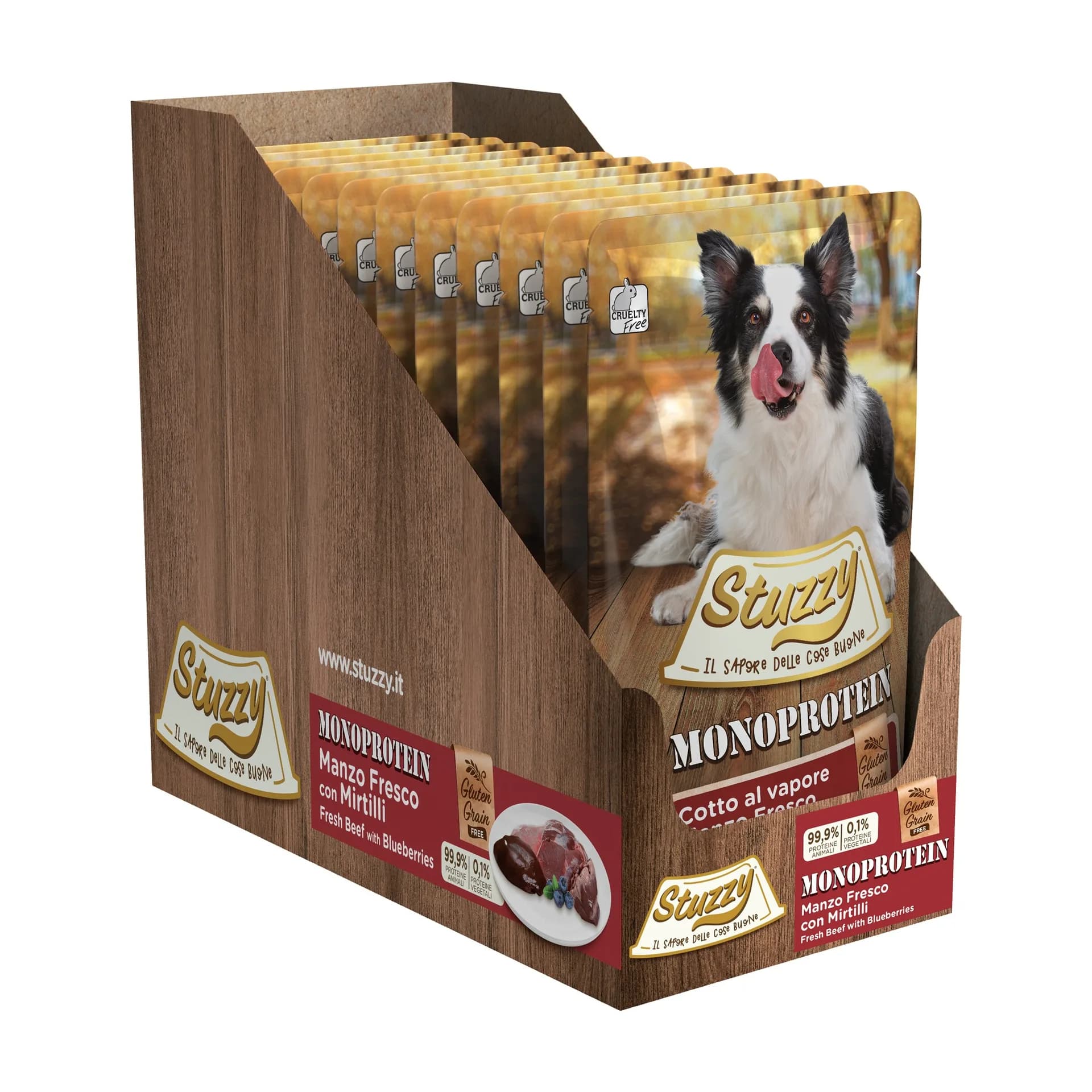 Stuzzy Monoprotein karma mokra dla dorosłych psów świeża wołowina z borówką pasztet 150 g