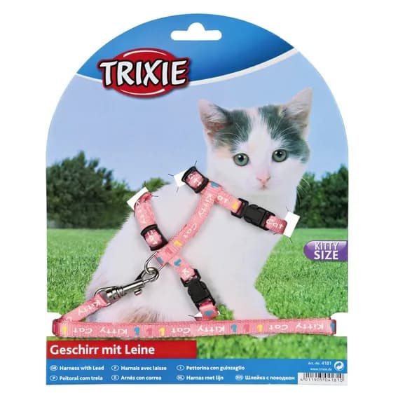 Trixie szelki ze smyczą dla kociąt z napisem Kitty Cat