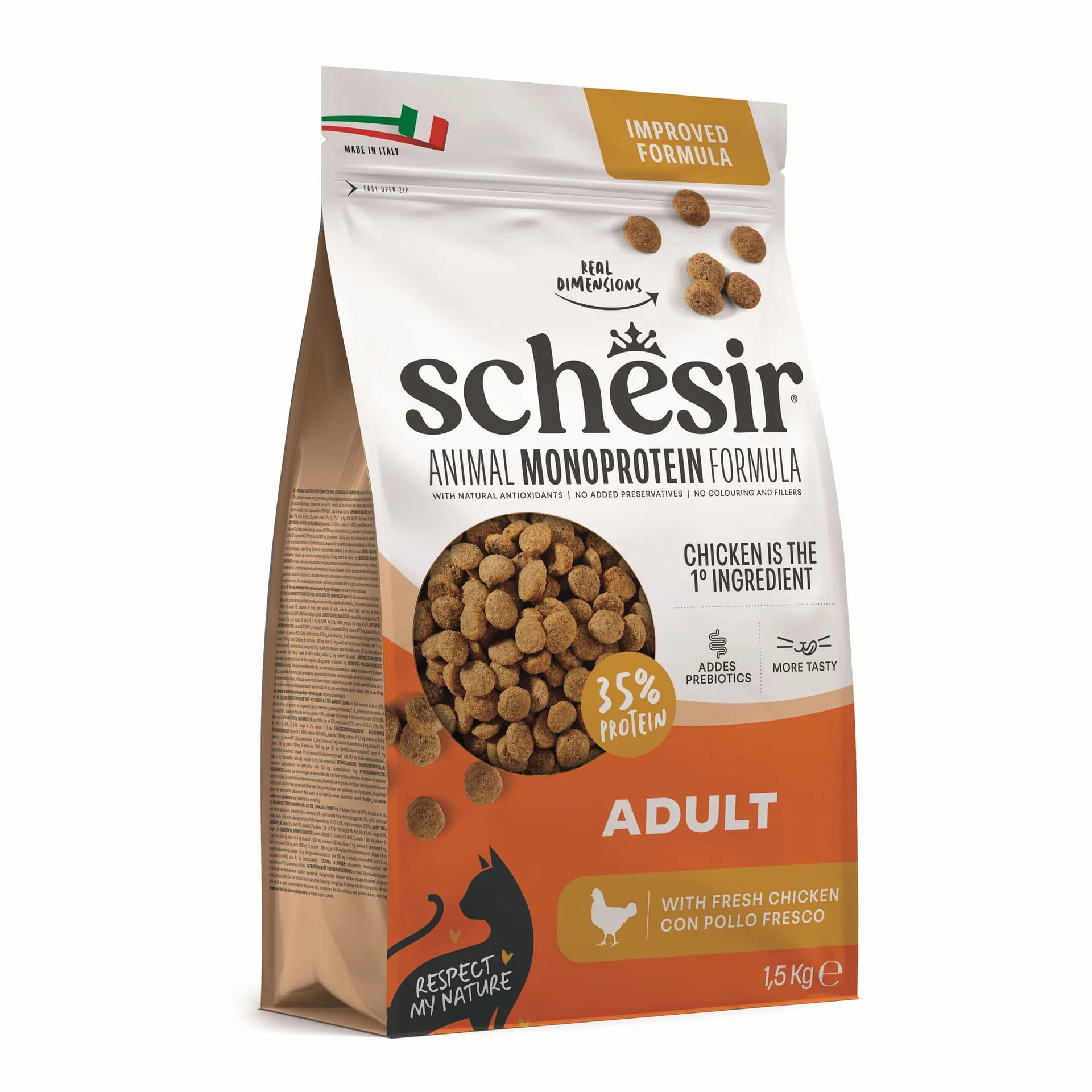 Schesir Animal Monoprotein Formula karma sucha dla dorosłego kota kurczak – 15 kg