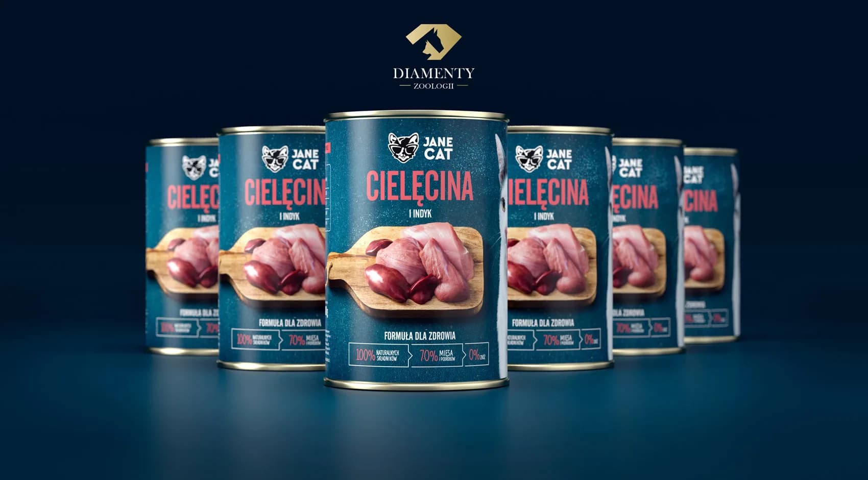 Jane Cat Premium karma mokra dla kota cielęcina i indyk – 400 g