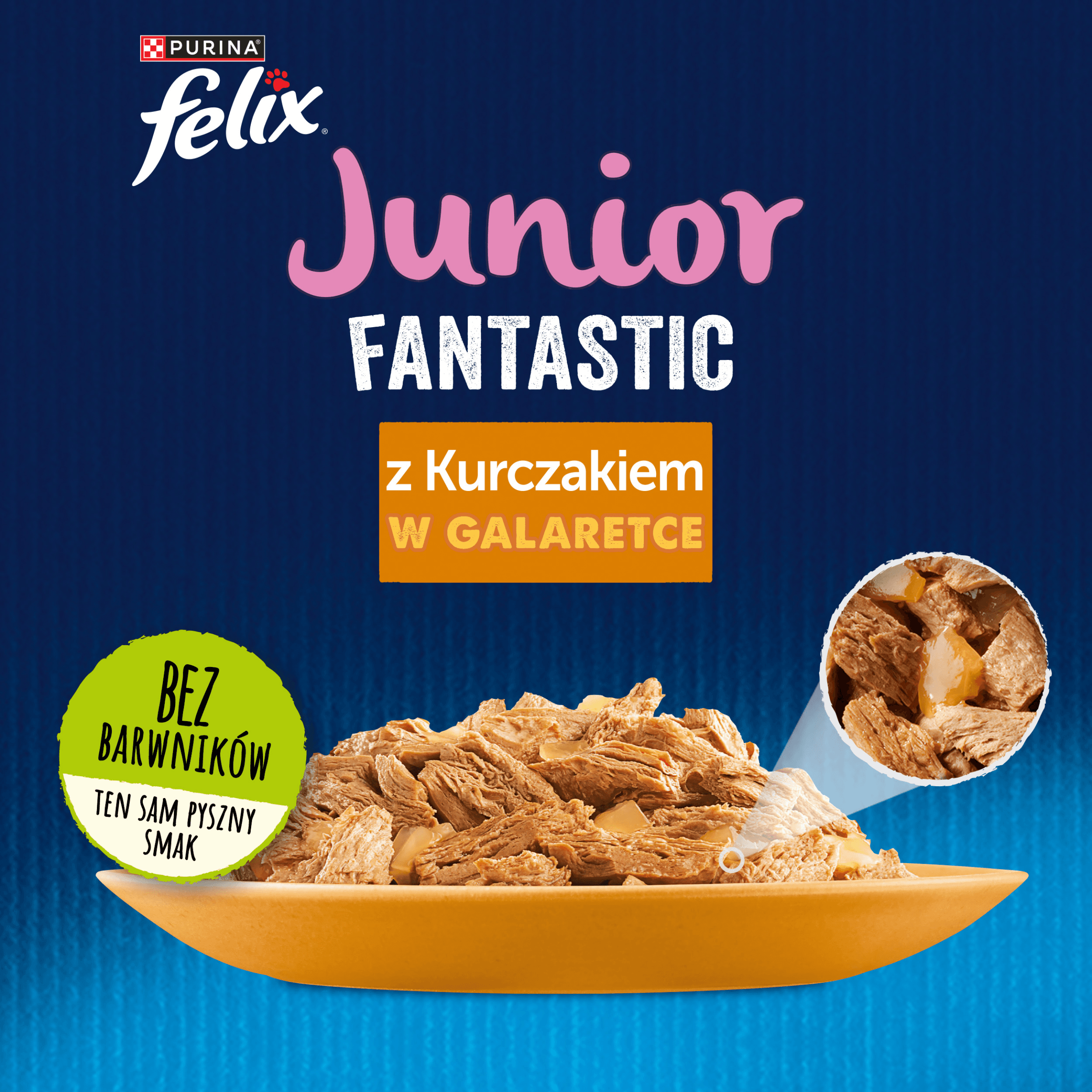 Felix Fantastic Junior saszetki dla kota karma mokra Kurczak 1 szt. 85 g