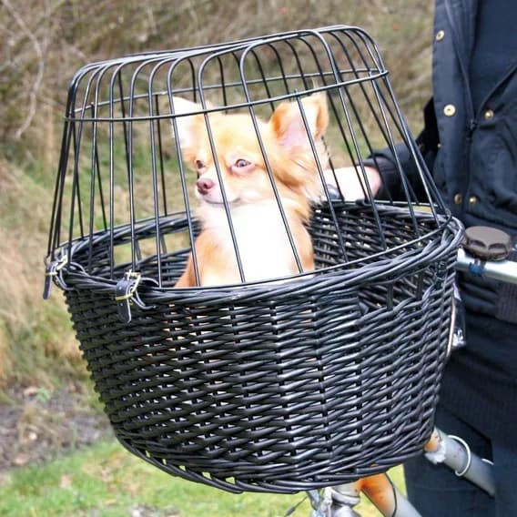 Trixie Rowerowy koszyk wiklinowy dla psa mocowany na kierownicy
