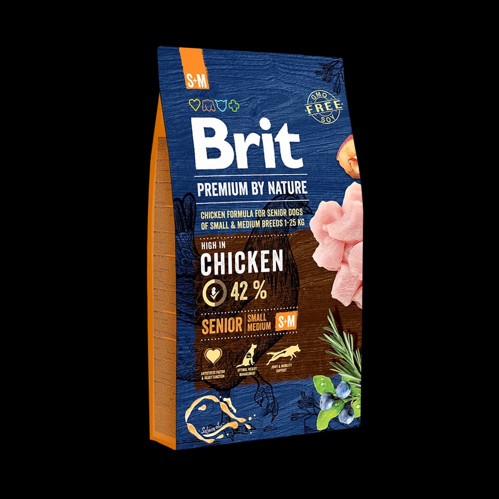 Brit Premium by Nature Senior + karma sucha z kurczakiem dla starszych psów małych i średnich ras – 8 kg