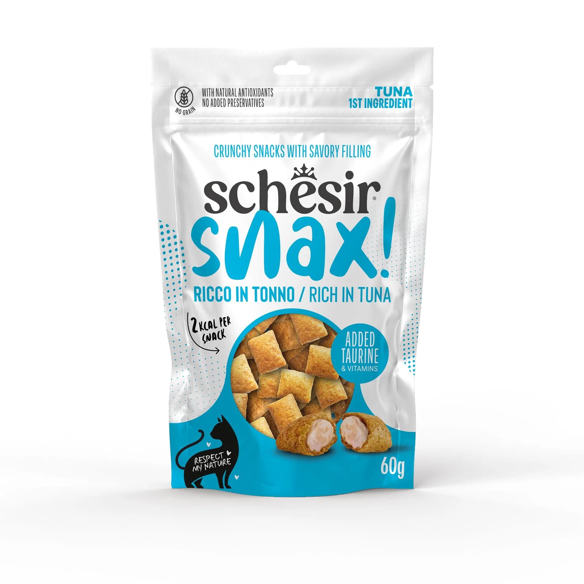 Schesir Snax przysmak z nadzieniem dla dorosłych kotów tuńczyk 60 g