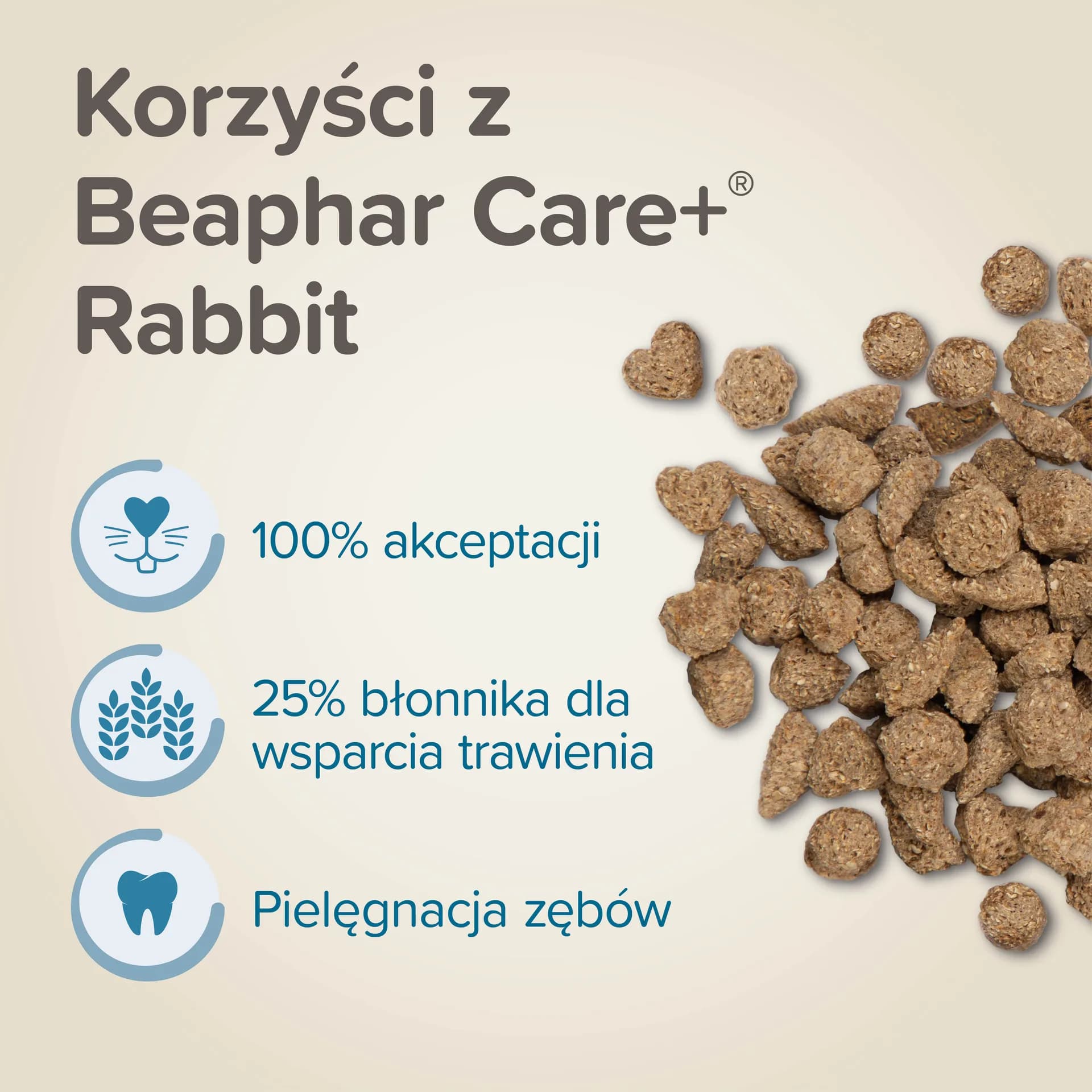 Beaphar Care+ Rabbit Adult pełnoporcjowa karma dla królika – 700 g