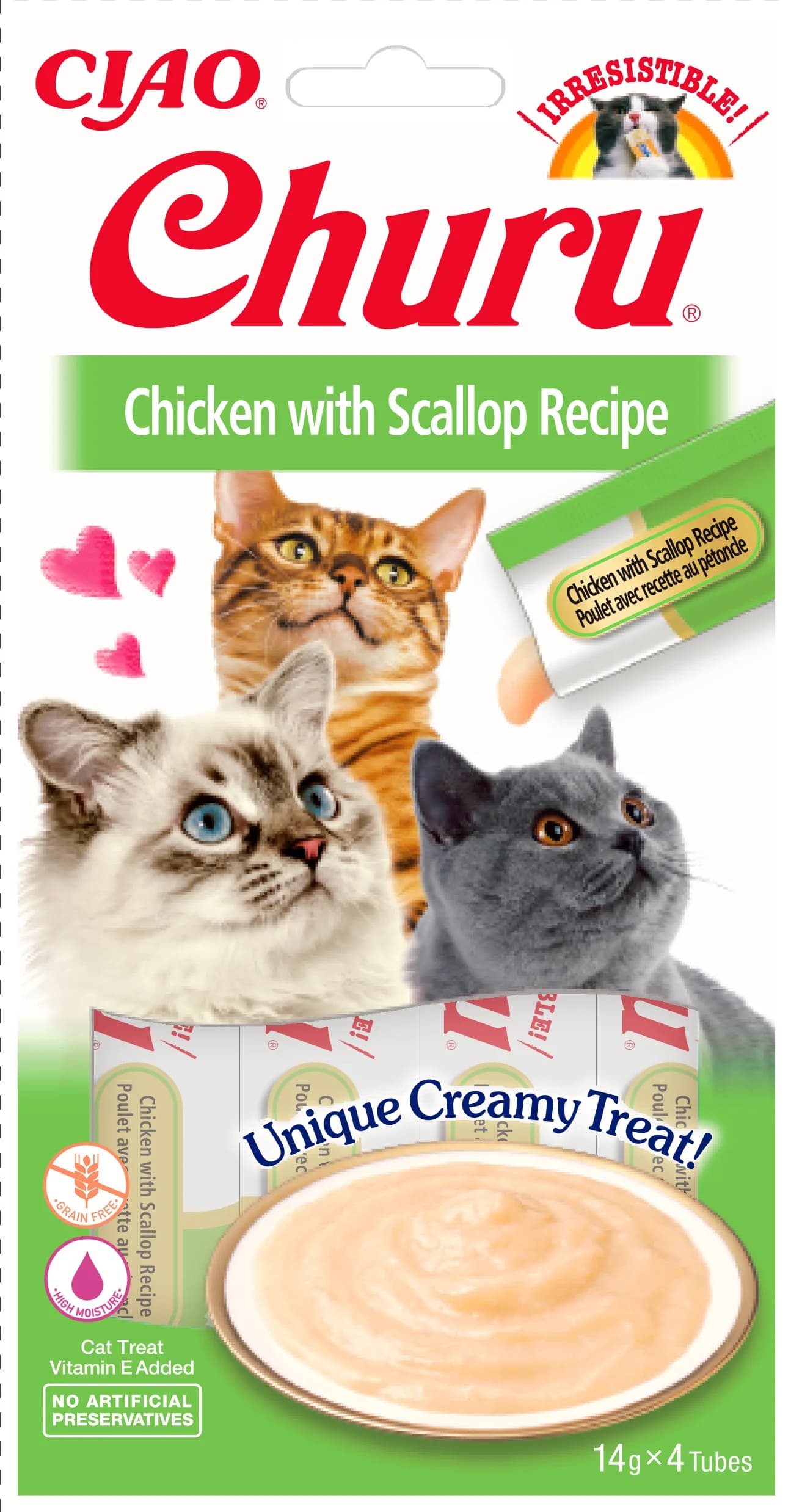 INABA Cat Churu przysmak dla kotów Chicken With Scallop 4 × 14 g