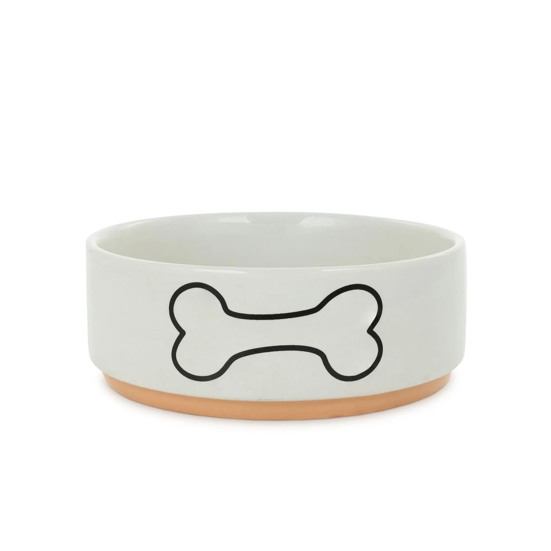 Barry King Ceramiczna biała miska dla psa na podstawce 15 cm