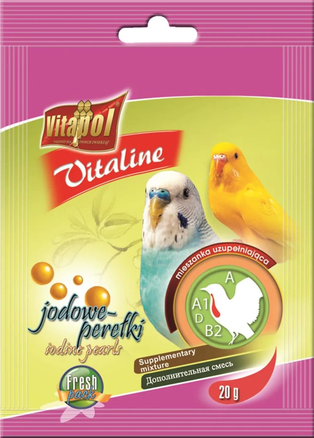 Vitapol Vitaline Jodowe Perełki dla papużki falistej