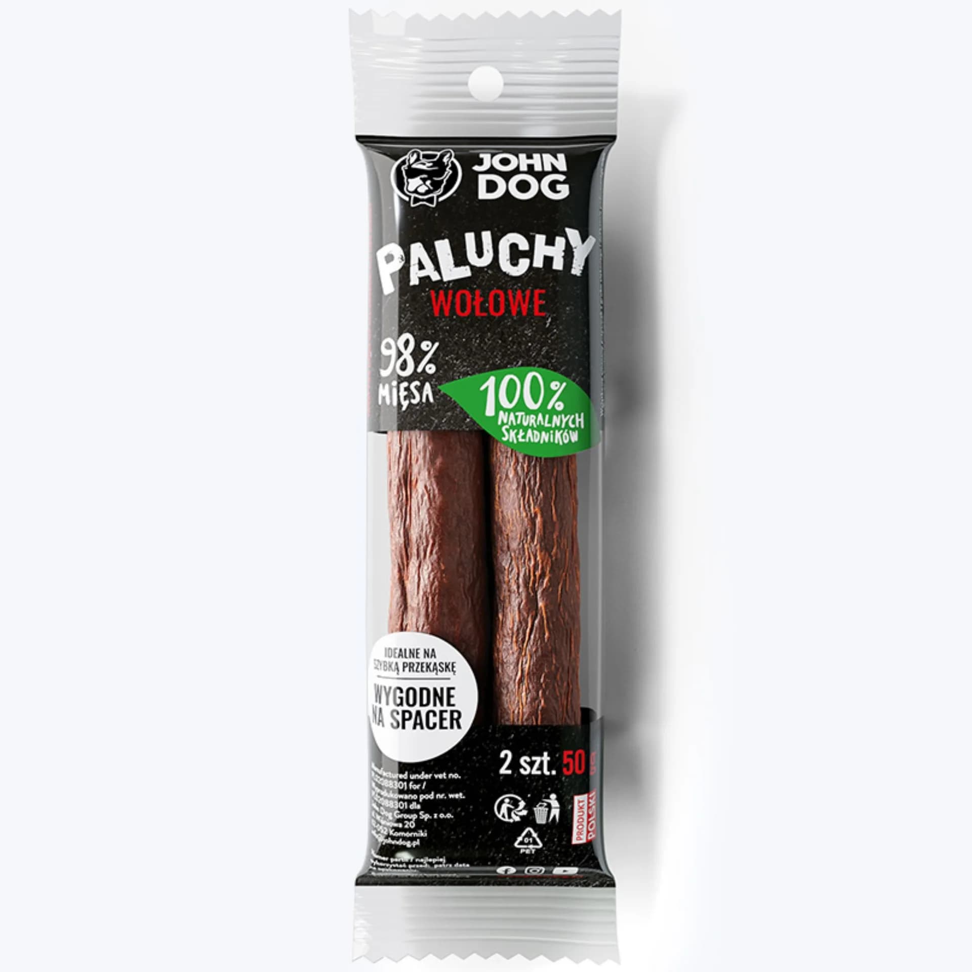 John Dog Paluch Premium Paluch Wołowy przysmak dla wszystkich psów 2 szt.