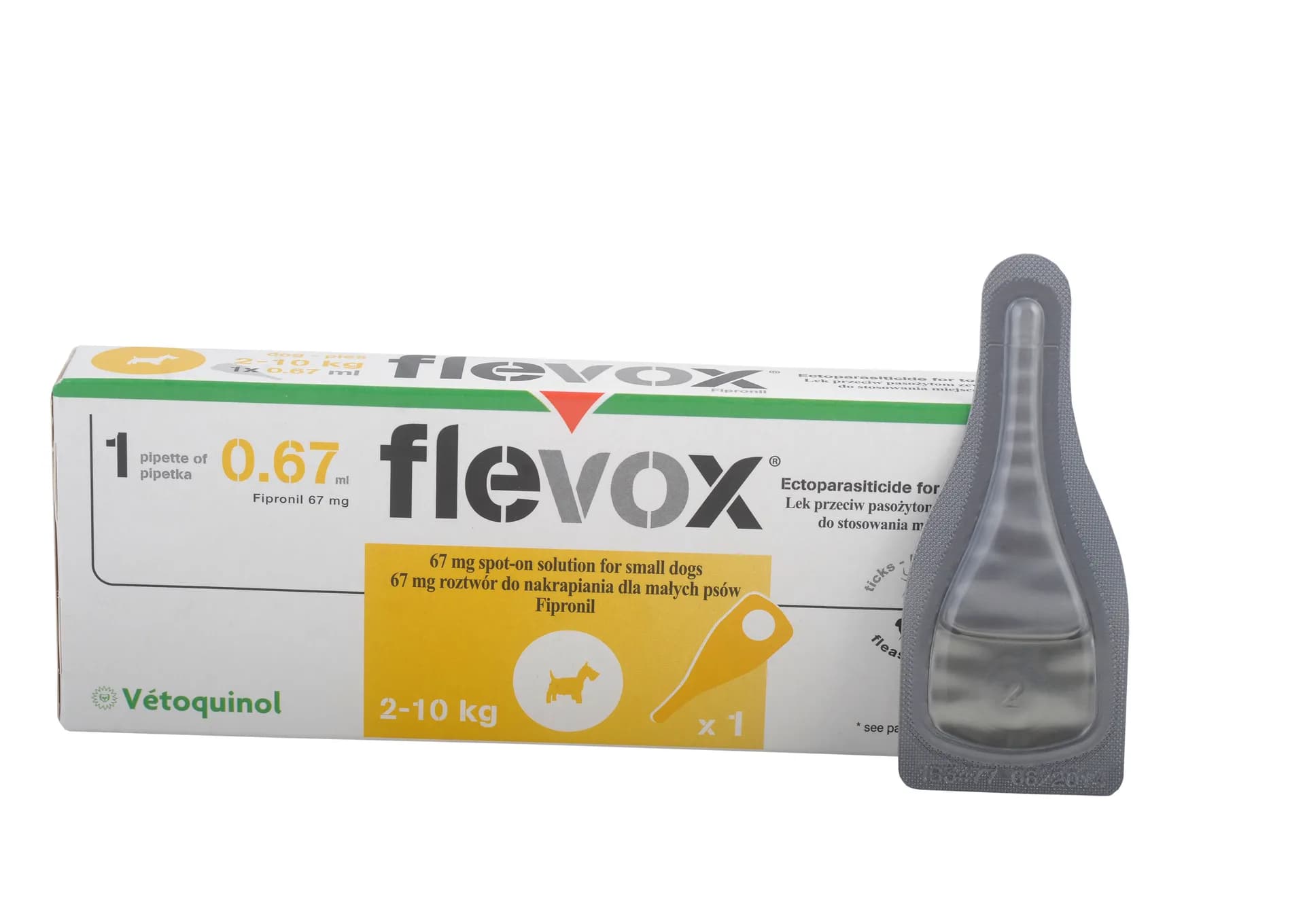 Vetoquinol Flevox roztwór do nakrapiania dla małych psów pipetka S 0,67 ml