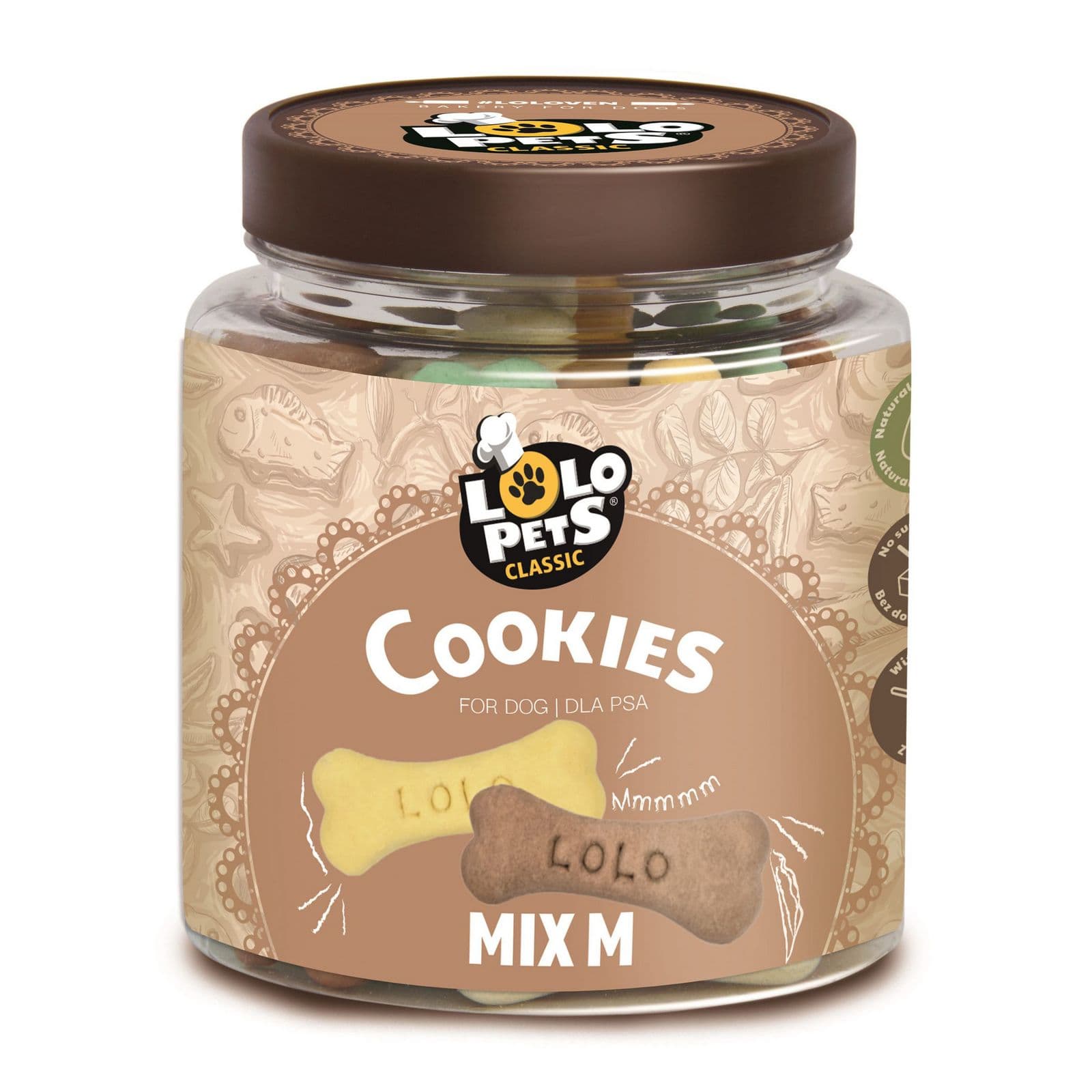Lolo Pets Ciastka dla psa kości mix – M