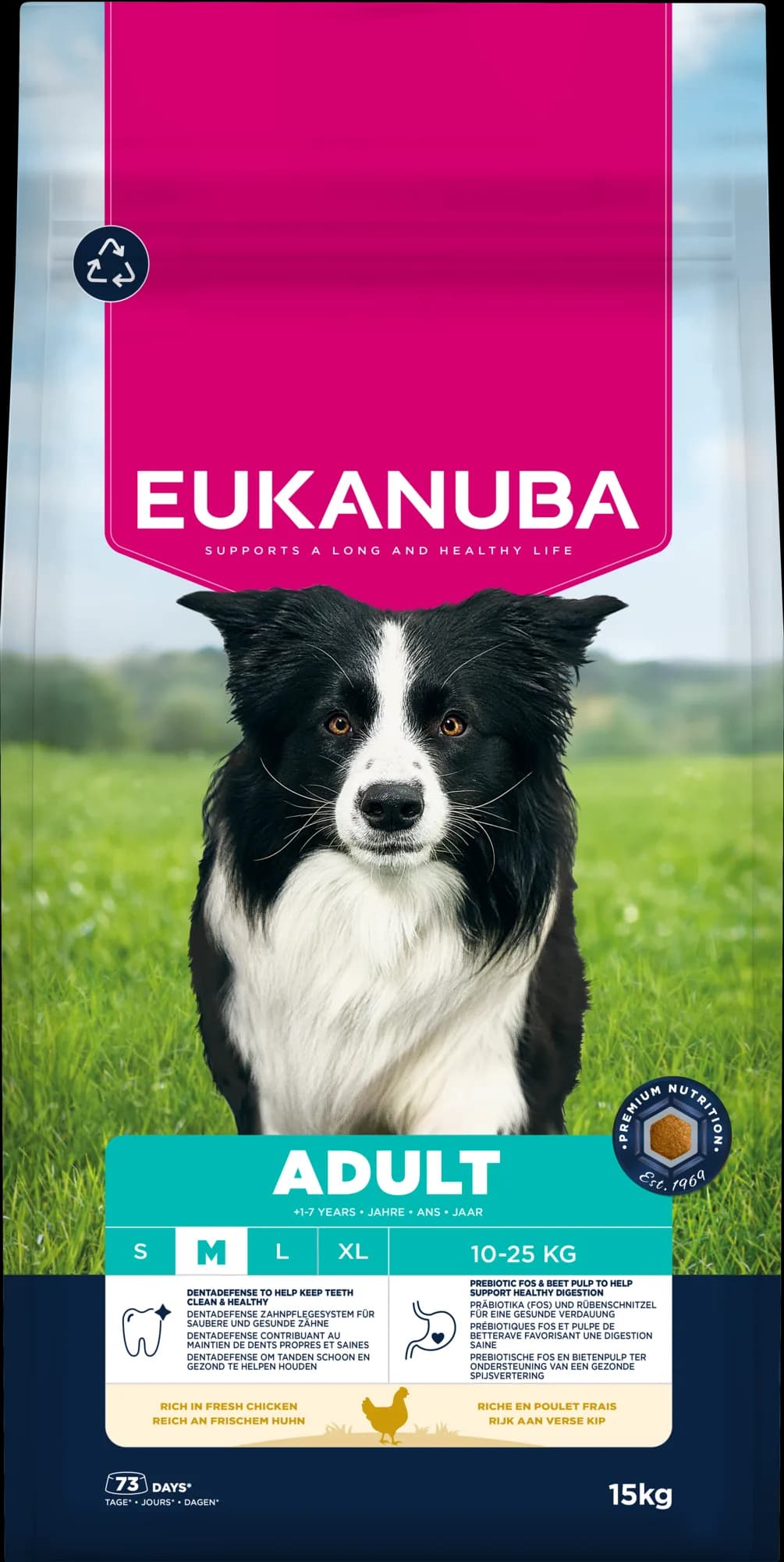 Eukanuba Adult Medium Breed karma sucha z kurczakiem i indykiem dla dorosłych psów średnich ras – 15 kg