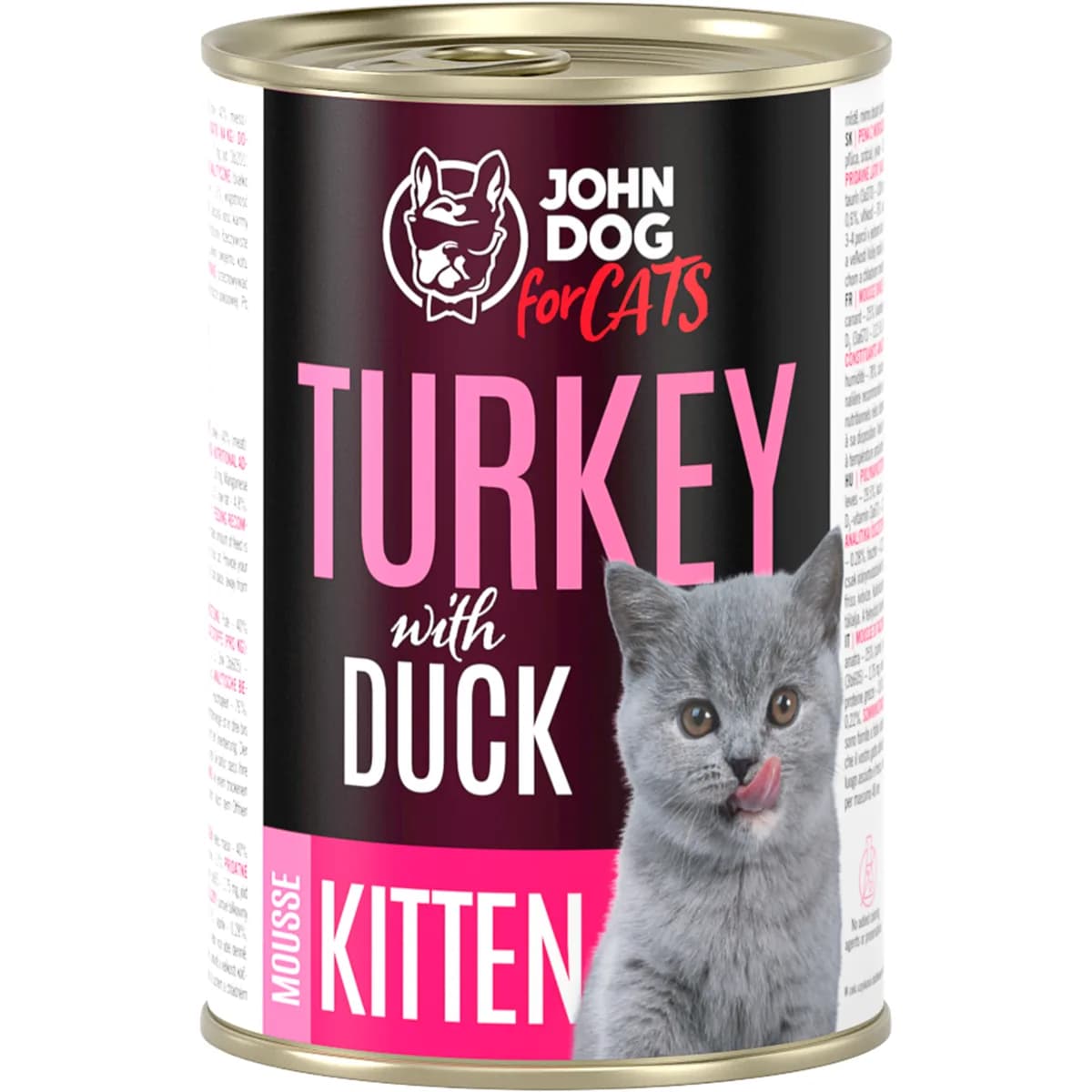 John Dog for Cats Jd for Cats kocięta indyk i kaczka mus puszka 400 g
