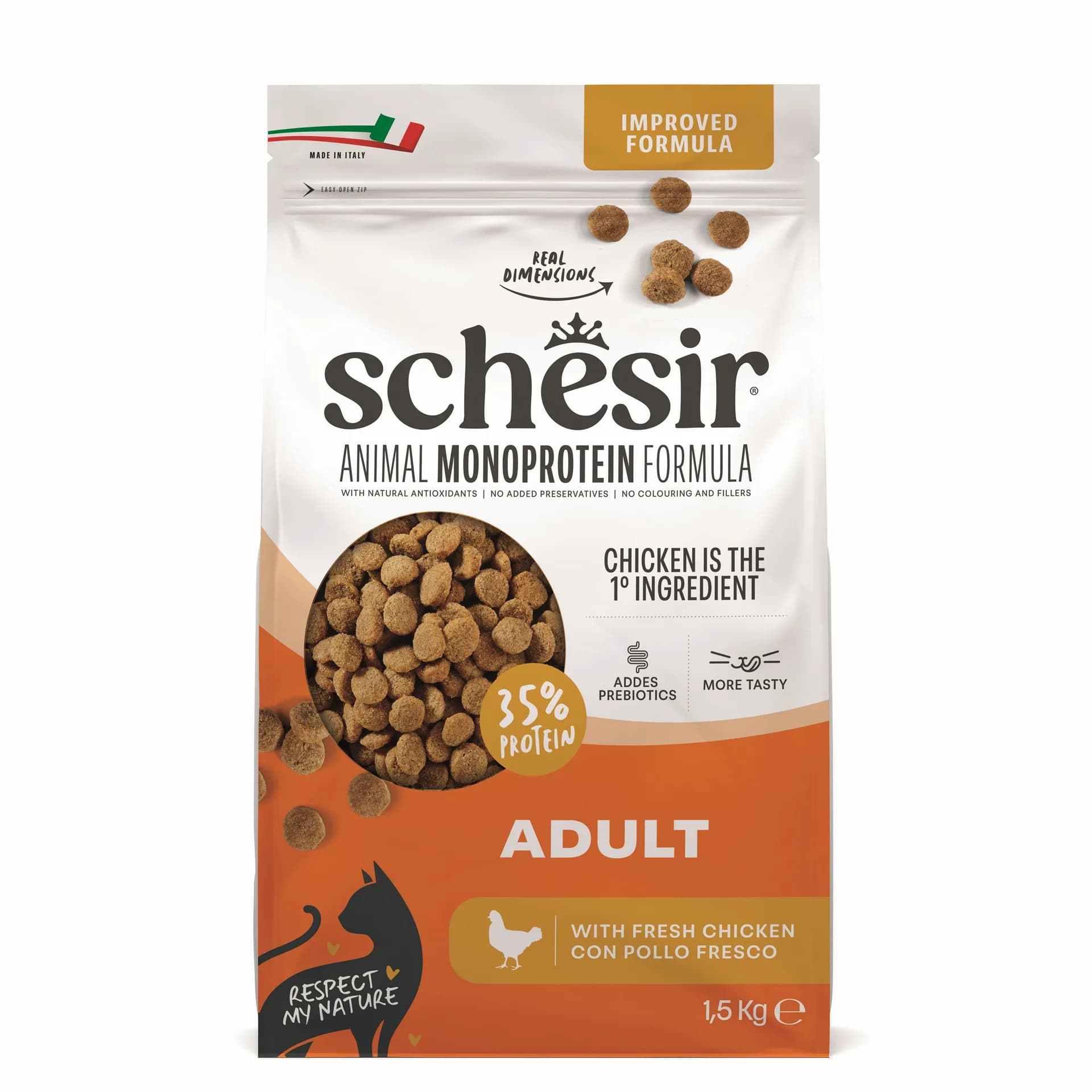 Schesir Animal Monoprotein Formula karma sucha dla dorosłego kota kurczak – 15 kg