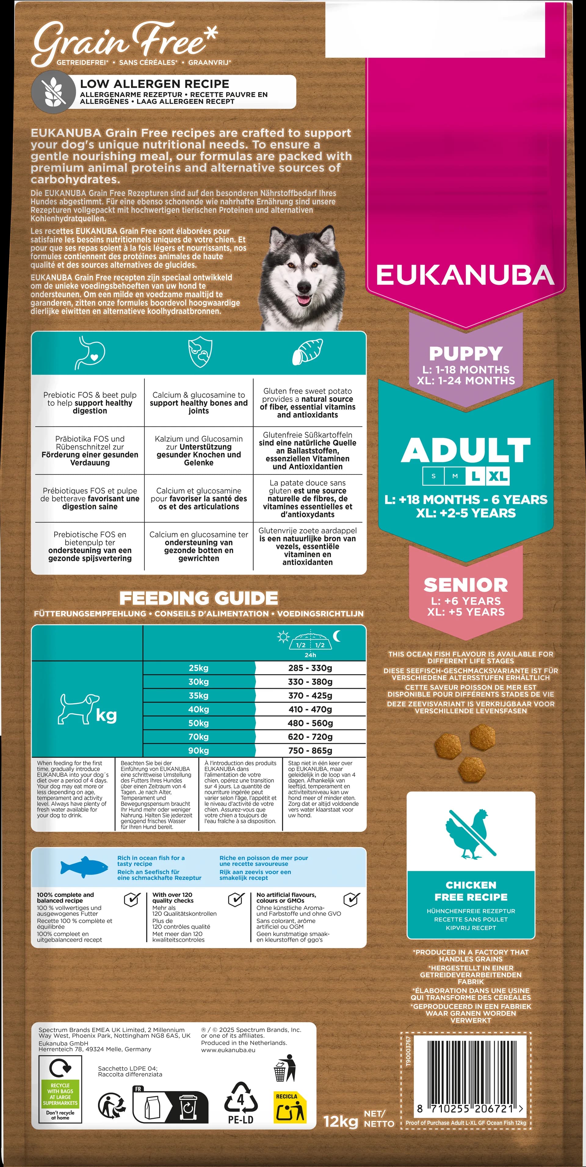 Eukanuba Grain Free karma sucha dla dorosłych psów ras dużych z rybami 12 kg