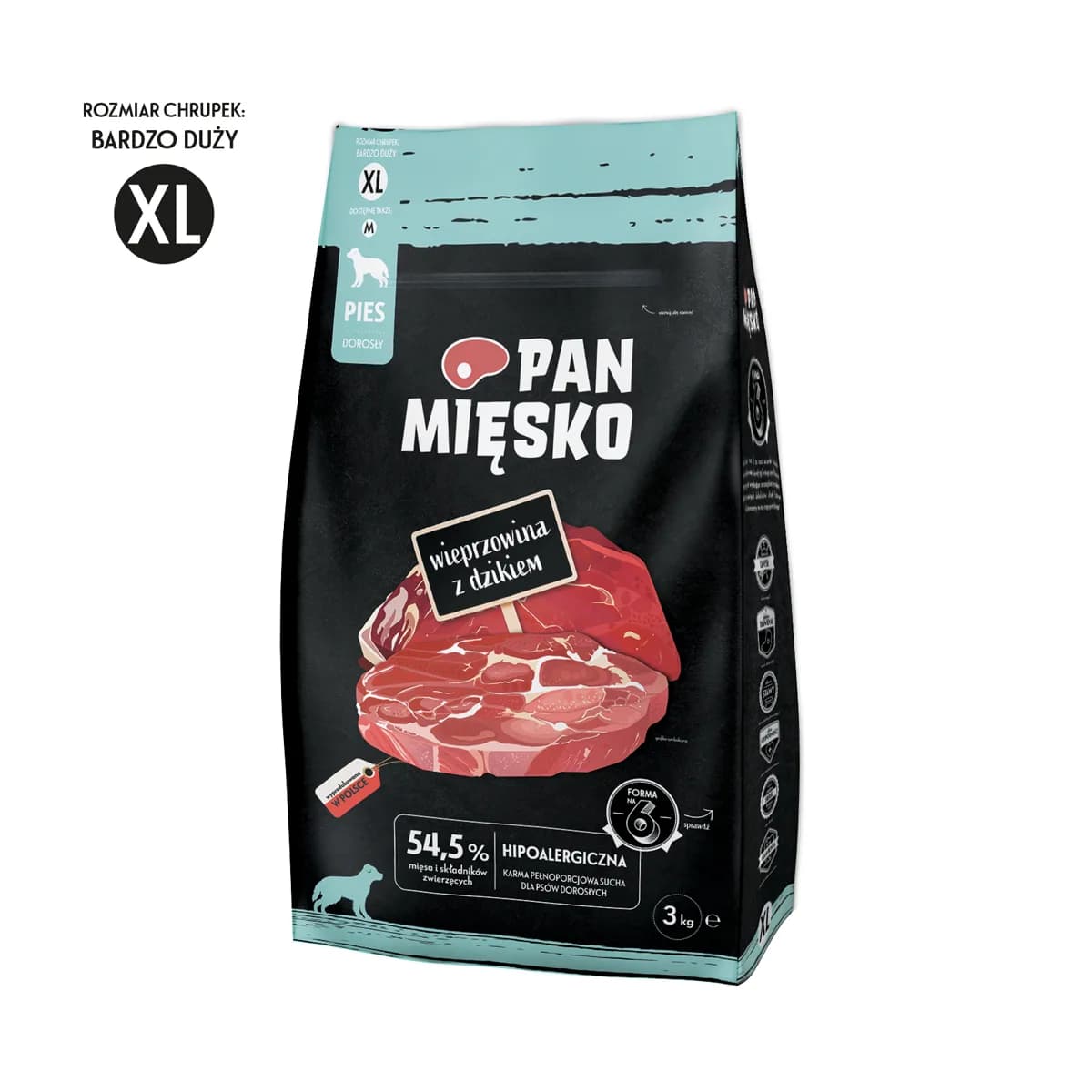 Pan Mięsko Karma sucha dla psa Wieprzowina z dzikiem XL