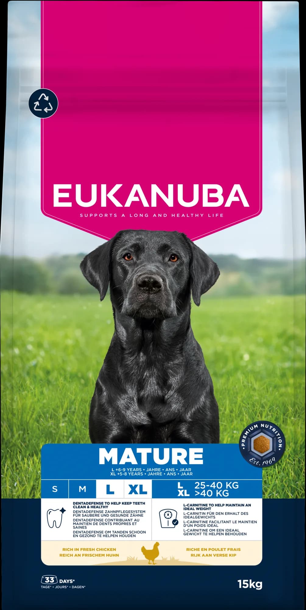Eukanuba Dog life care mature karma sucha dla dojrzałych psów dużych ras kurczak 15 kg