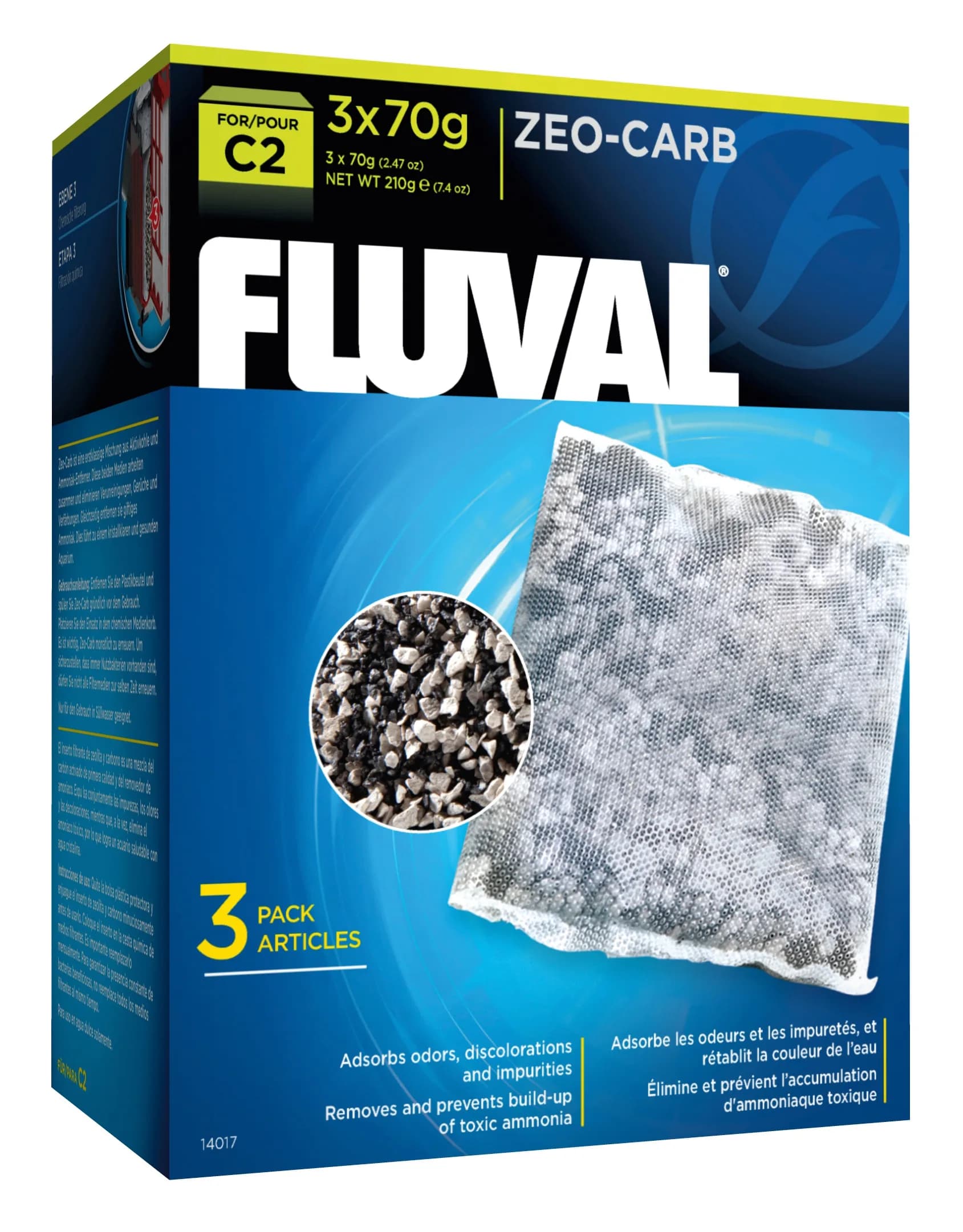 Fluval Zeo Carb wkład filtracyjny do filtrów C2 C3 i C4 3 szt.