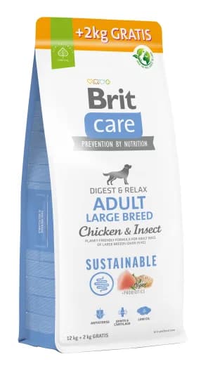 Brit Care Dog Sustainable Adult Large Breed Chicken Insect sucha karma dla psa z kurczakiem i owadami – 12 kg