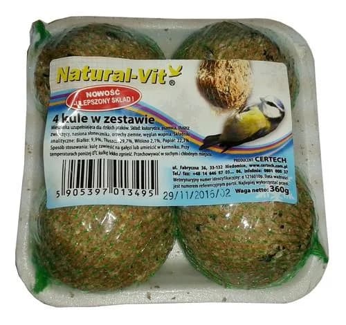 Natural-Vit Cztery kule tłuszczowe w zestawie
