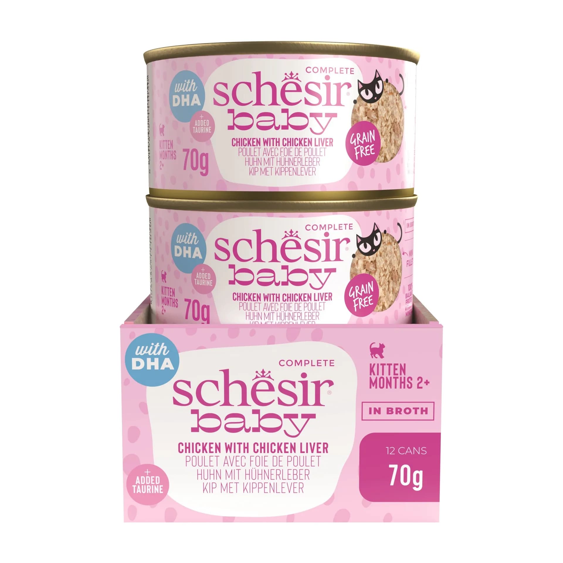 Schesir Baby Thrive multipack karma mokra dla kociąt kurczak z wątróbką – 70 g