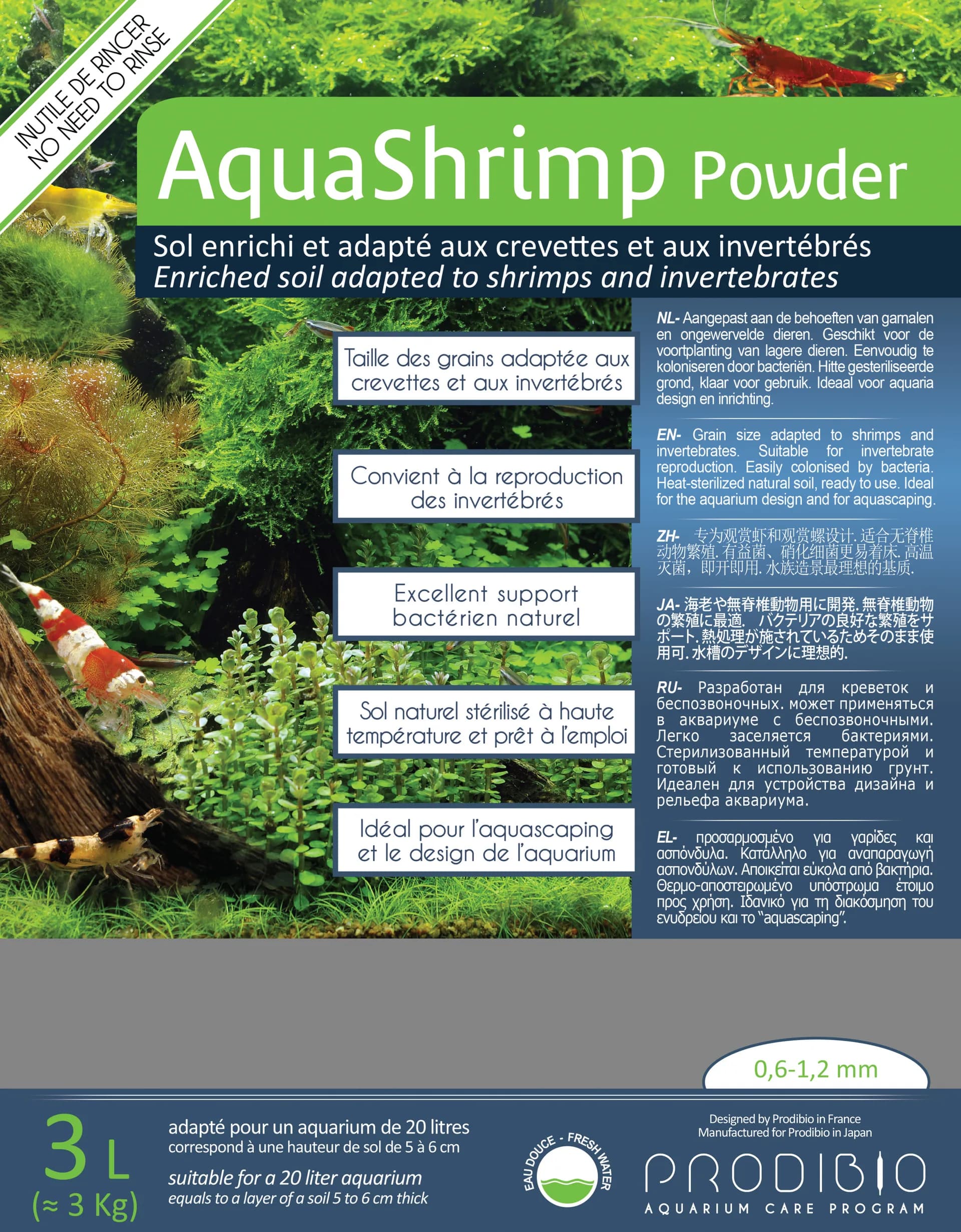 Prodibio AquaShrimp Powder (+ PRO868 BacterKit Soil) 6 amp. 3 l