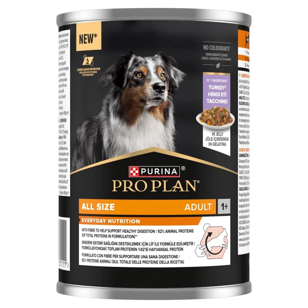PRO PLAN Purina Everyday Nutrition All Size Adult karma mokra bogata w indyka w galaretce dla dorosłych psów 400 g