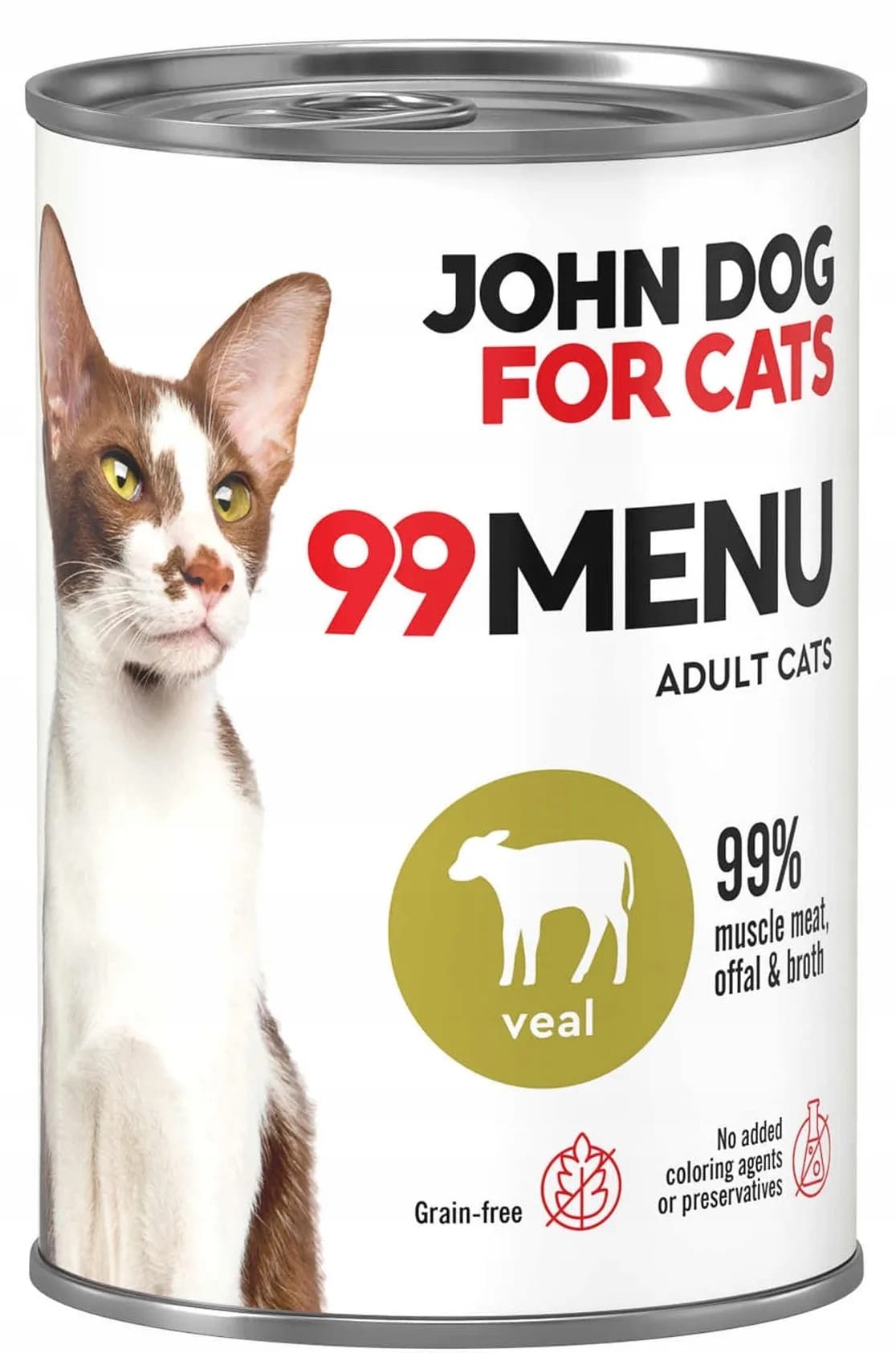 John Dog 99 Menu karma mokra z kurczakiem i cielęciną dla dorosłych kotów 400 g