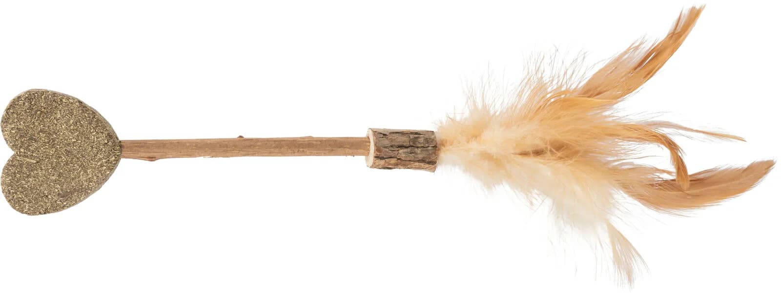 Trixie Matatabi Lolly zabawka w kształcie serca z piórkami i kocimiętką dla kota 23 cm