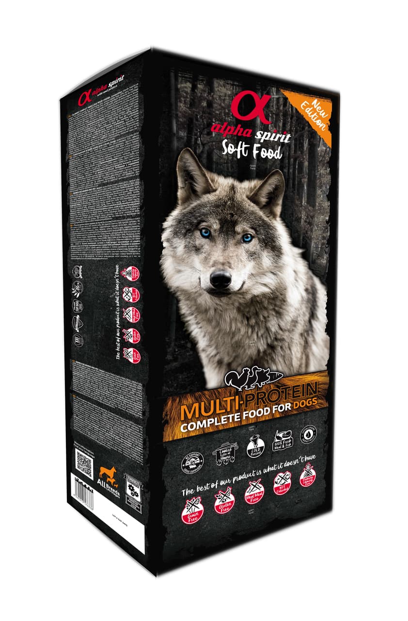 Alpha Spirit Multiprotein karma półwilgotna dla psa 9 kg
